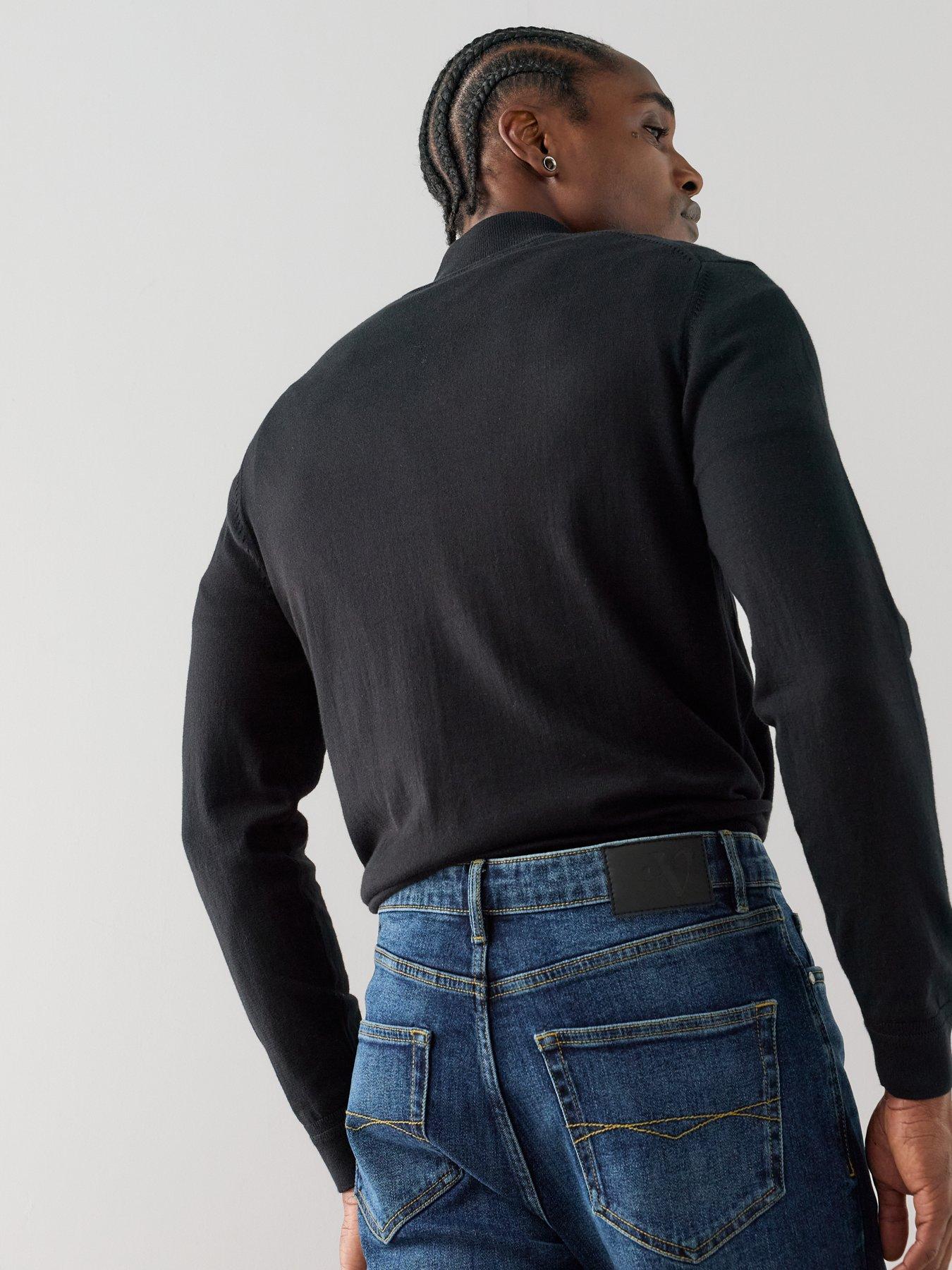 Image 4 of 6 of The Very Collection Mens Stretch Vintage Wash Straight Jeans - Dark Blue