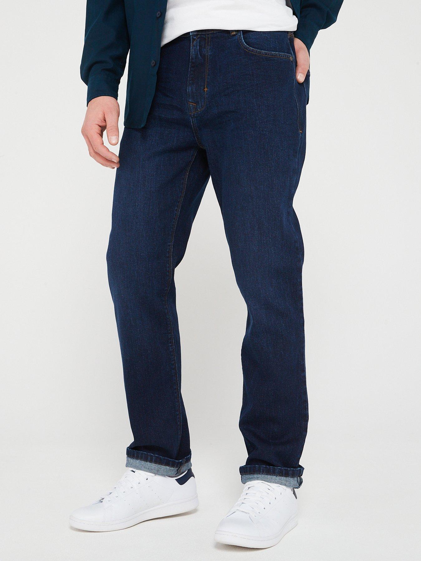 undefined Straight Jeans with Stretch - Dark Wash