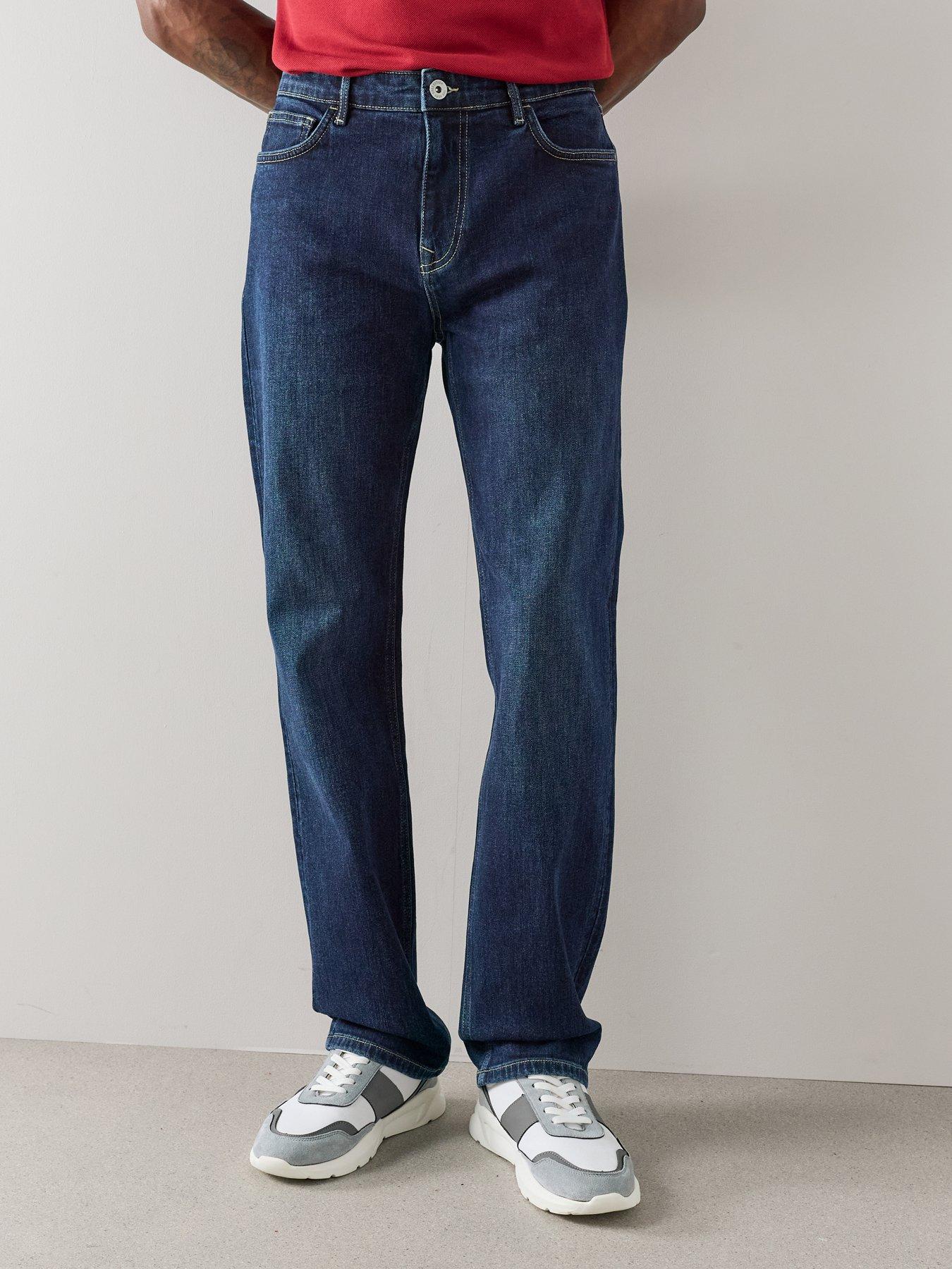 Image 4 of 7 of The Very Collection Mens Straight Stretch Jeans - Dark Wash
