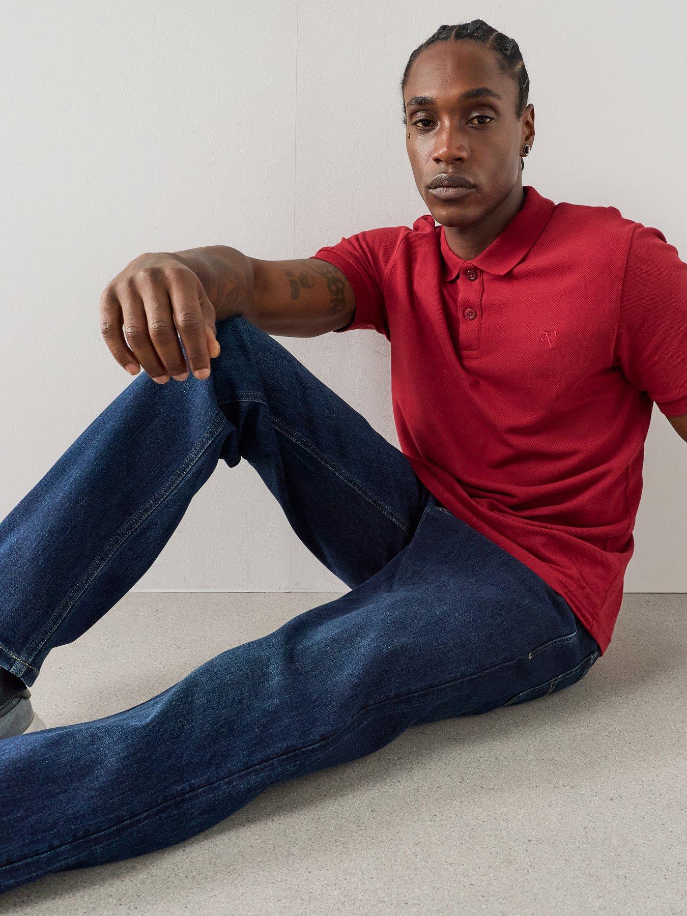 Image 6 of 7 of The Very Collection Mens Straight Stretch Jeans - Dark Wash