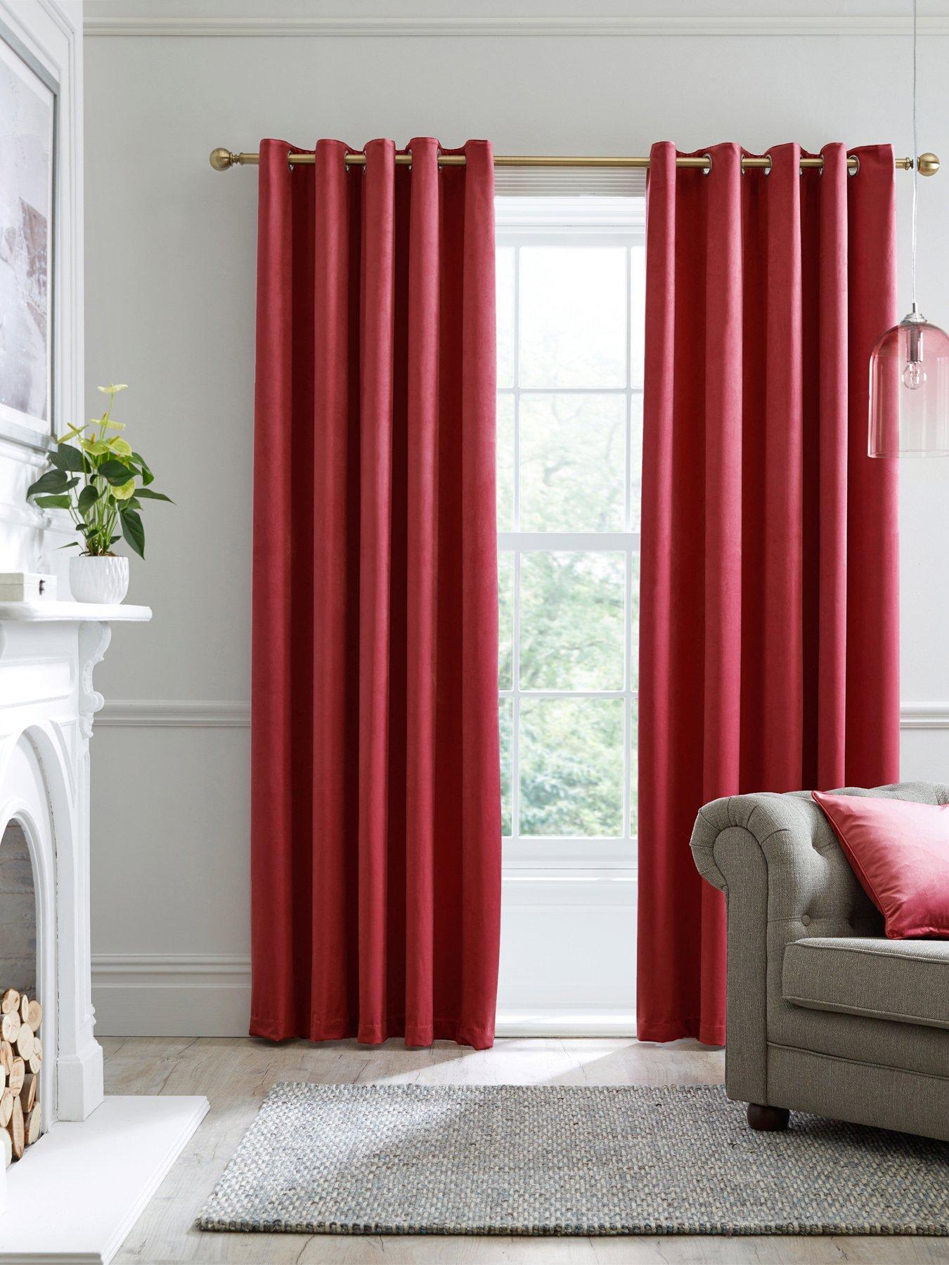 Laurence Llewelyn-Bowen Montrose Plain Dyed Velvet Blackout Eyelet Curtains
