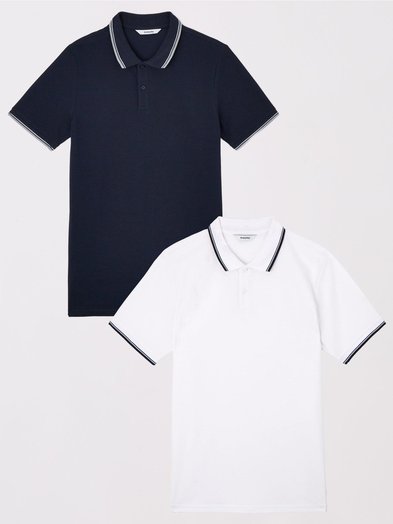 Everyday Tipped Pique Polo Shirt (2 Pack) - Multi