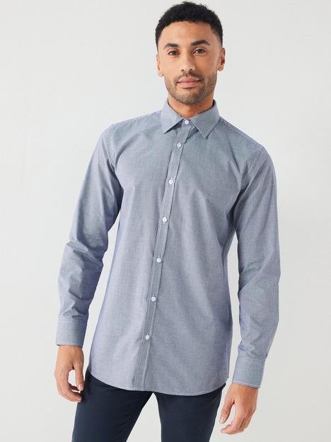 very-man-long-sleeve-micro-check-formal-shirt-navy