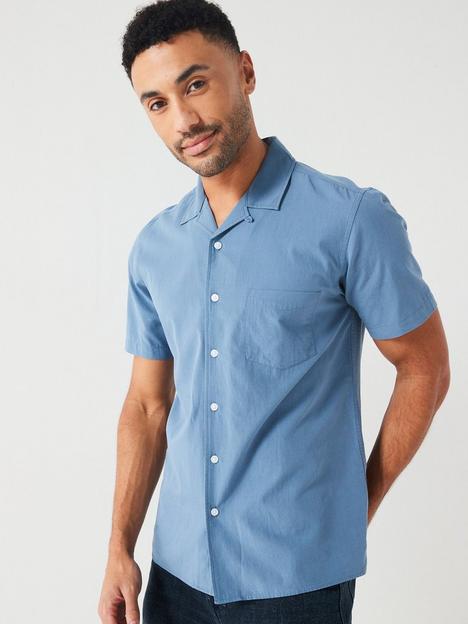very-man-short-sleeve-lyocell-blend-shirt-blue