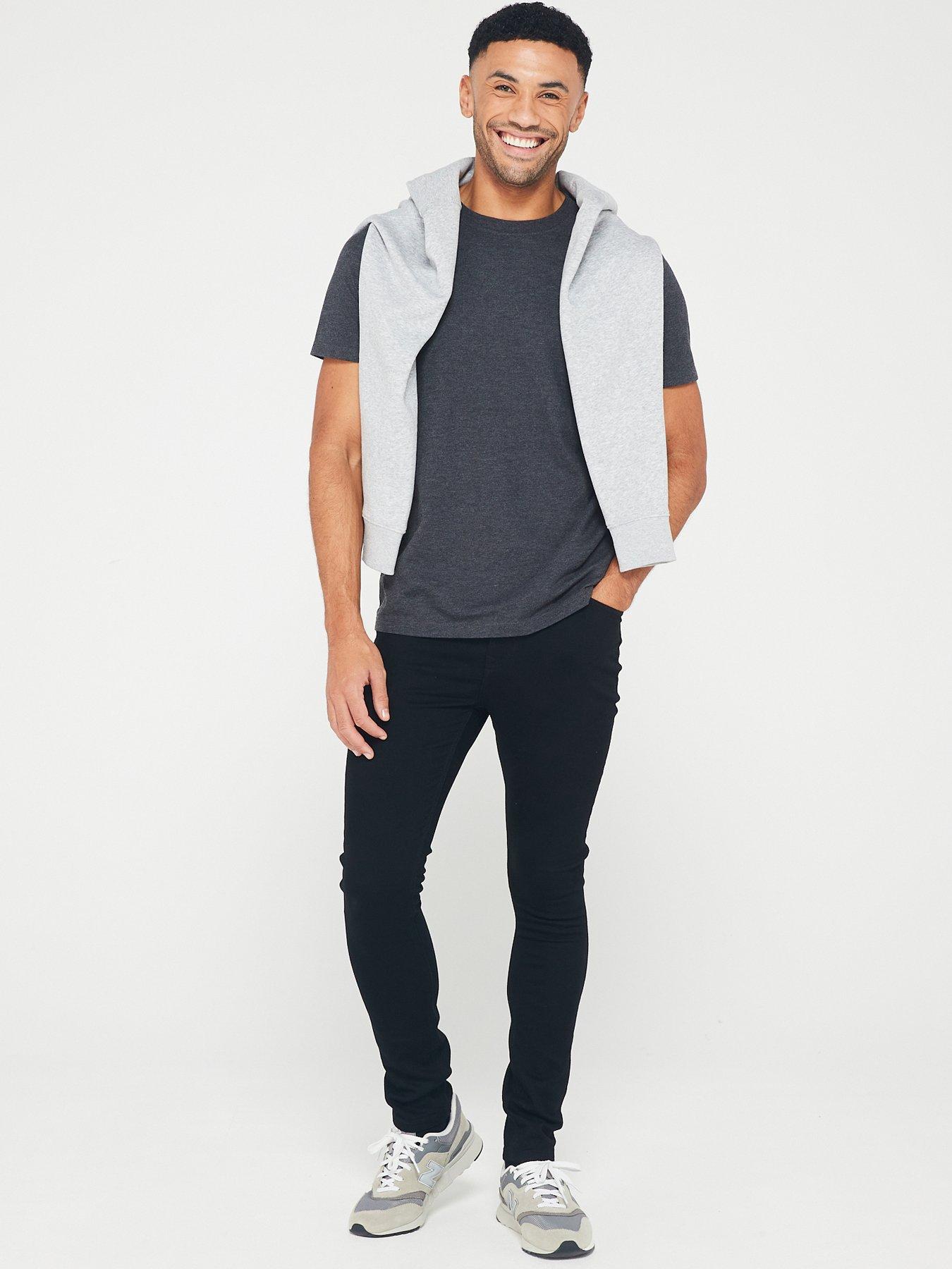  image of very-man-skinny-jeans-with-stretch-black
