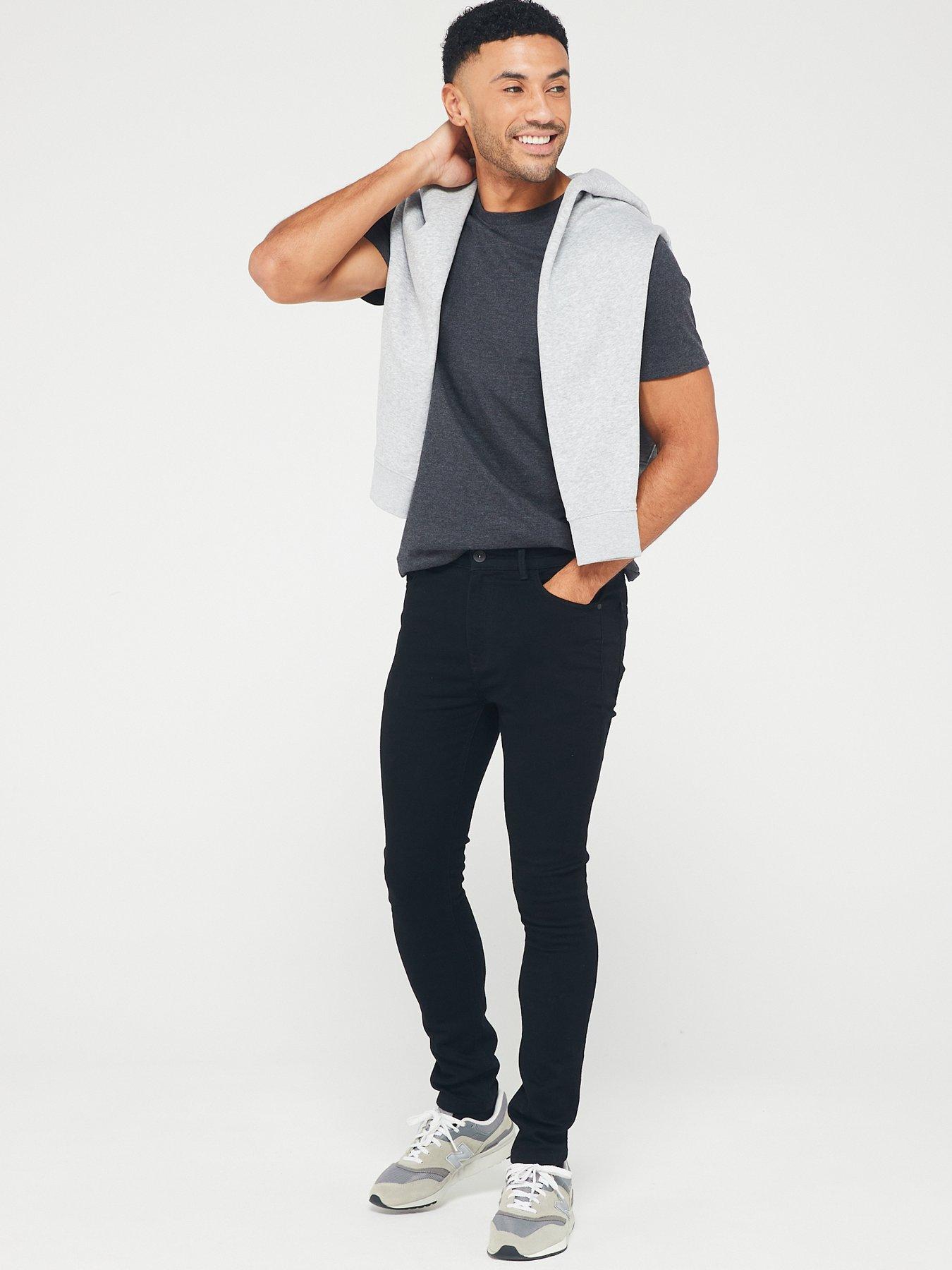  image of very-man-skinny-jeans-with-stretch-black