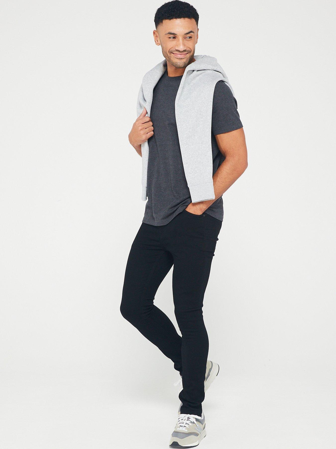  image of very-man-skinny-jeans-with-stretch-black