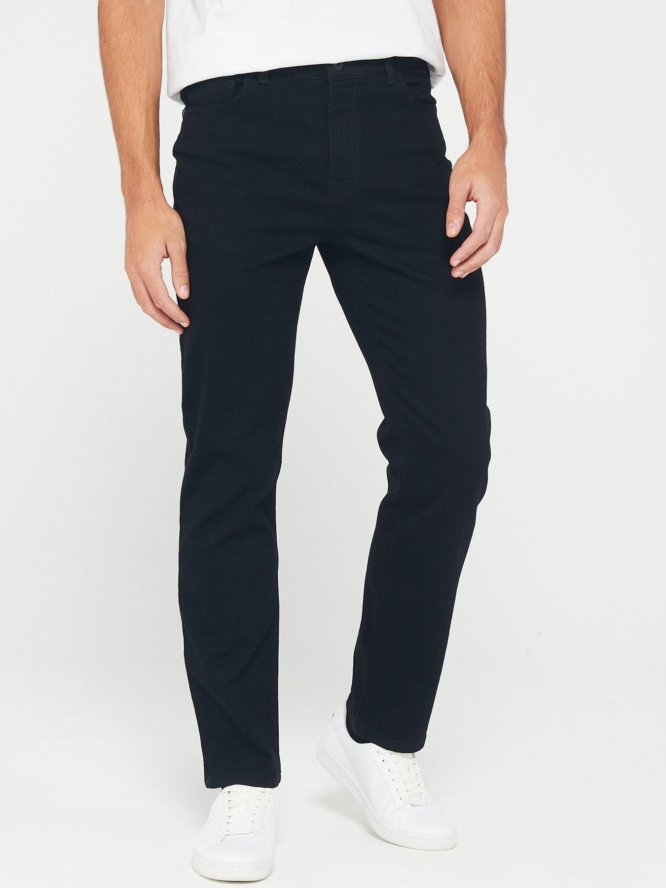 undefined Straight Jeans With Stretch - Black