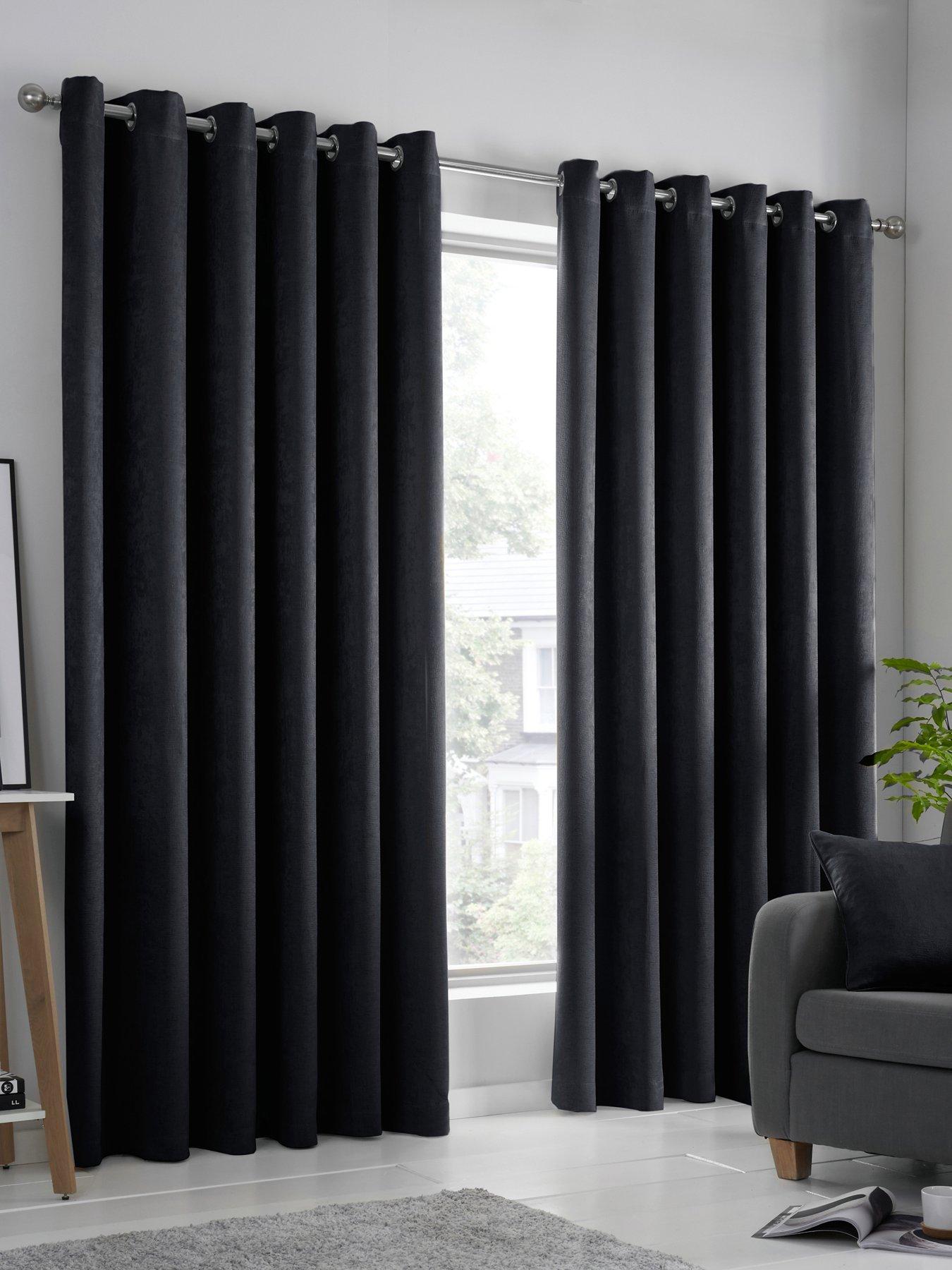 Fusion Strata Textured Dim Out Eyelet Curtains