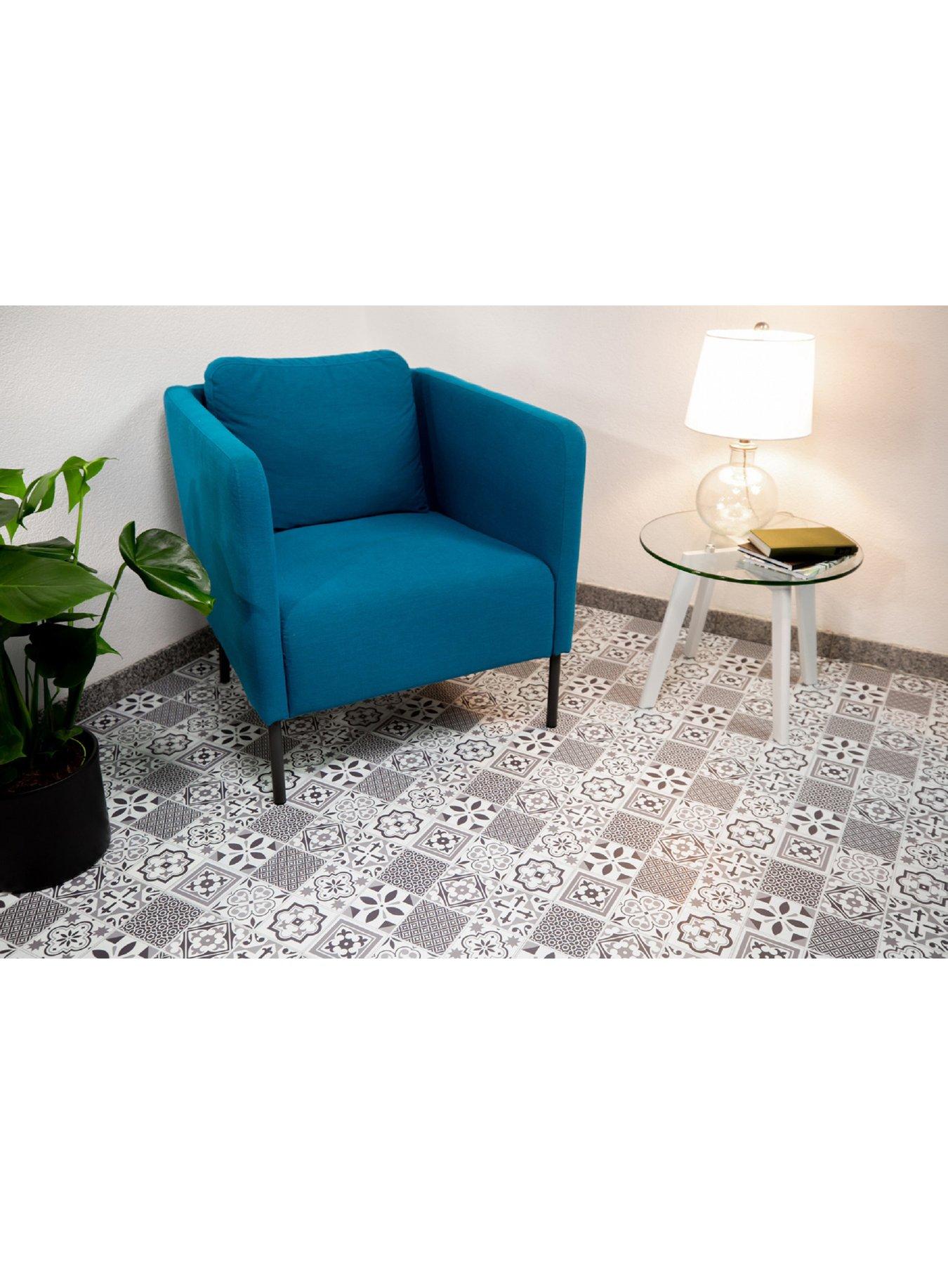 undefined Patterned Self-Adhesive Vinyl Floor Tiles – contains one pack of 30.48 x 30.48 cm tiles (1 sqm)