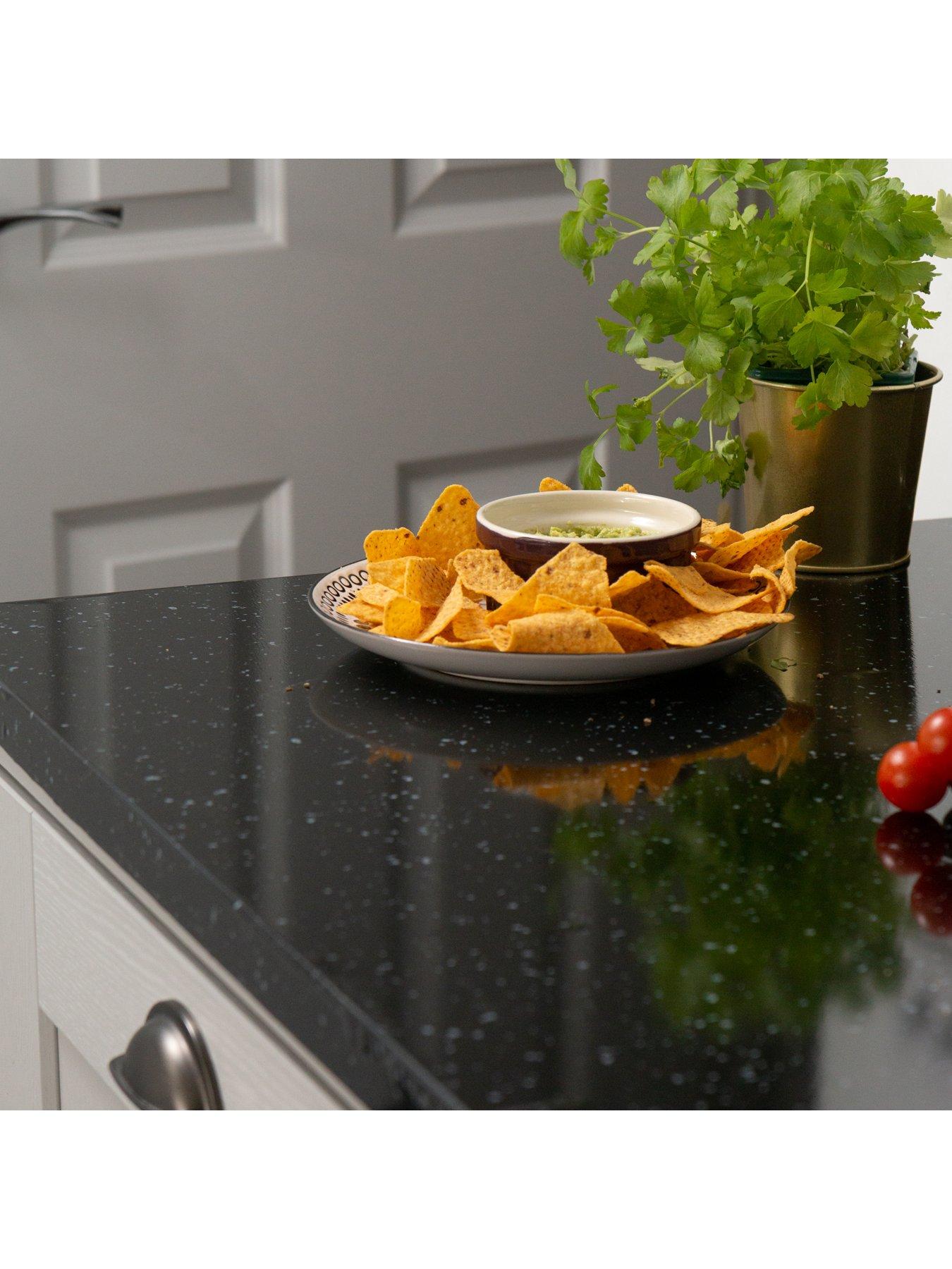  image of d-c-fix-black-granite-quartz-self-adhesive-vinyl-wrap-film-ndash-contains-one-90-x-210-cm-roll