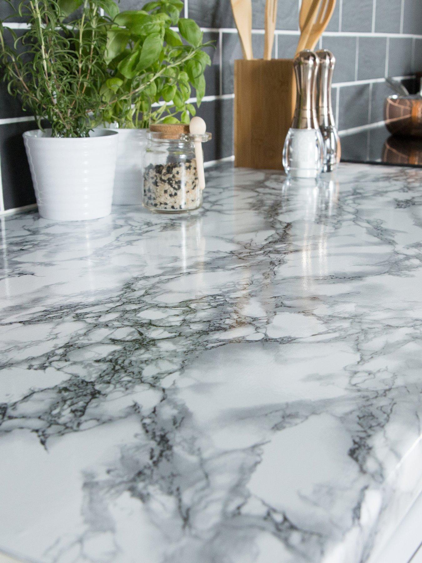 D-C-Fix Marble White Self Adhesive Vinyl Wrap Film - 67.5cm x 2m