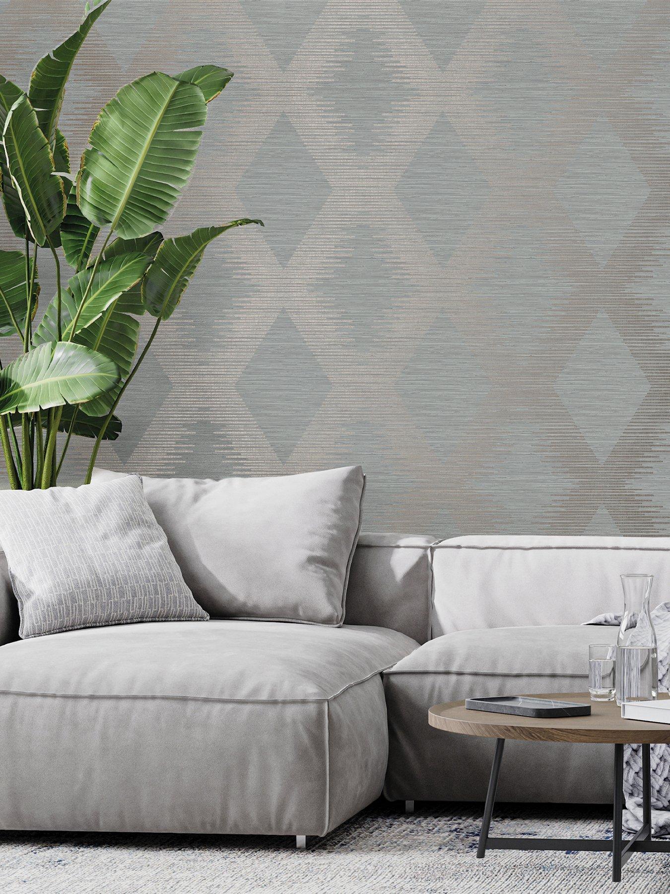 undefined Serenity Geo Wallpaper -  Grey/rose Gold