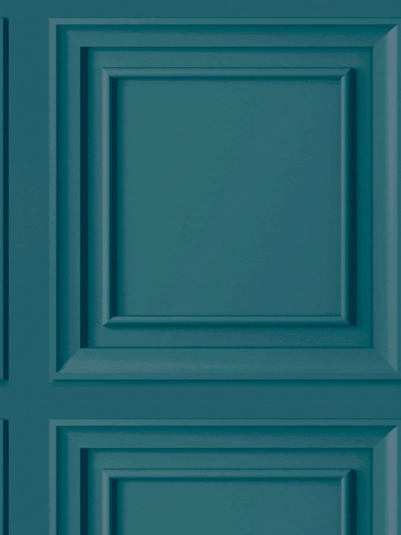  image of fresco-wood-panel-wallpaper-teal