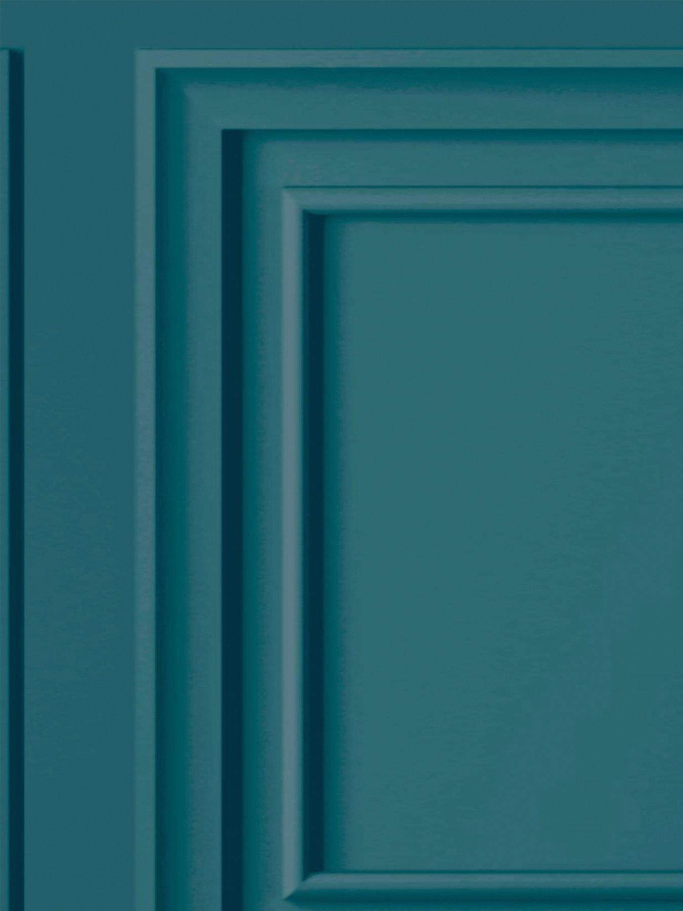  image of fresco-wood-panel-wallpaper-teal