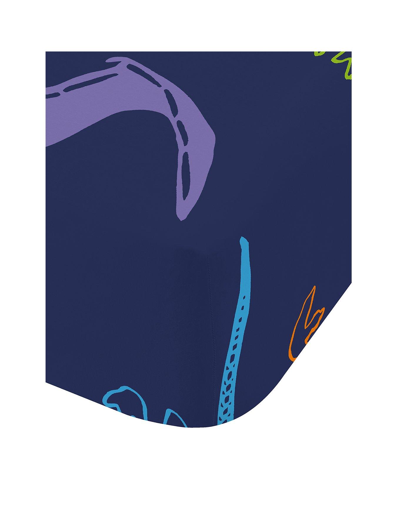  image of catherine-lansfield-prehistoric-dinosaurs-fitted-sheet-blue