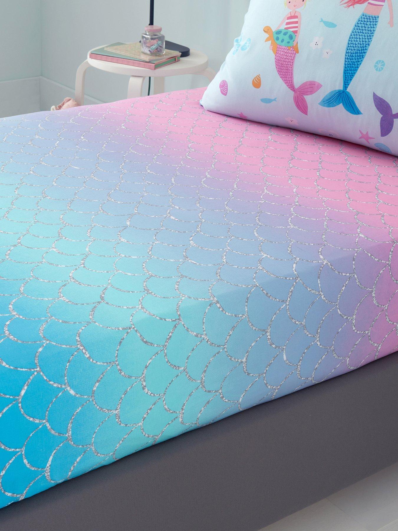  image of catherine-lansfield-mermaid-pink-fitted-sheet