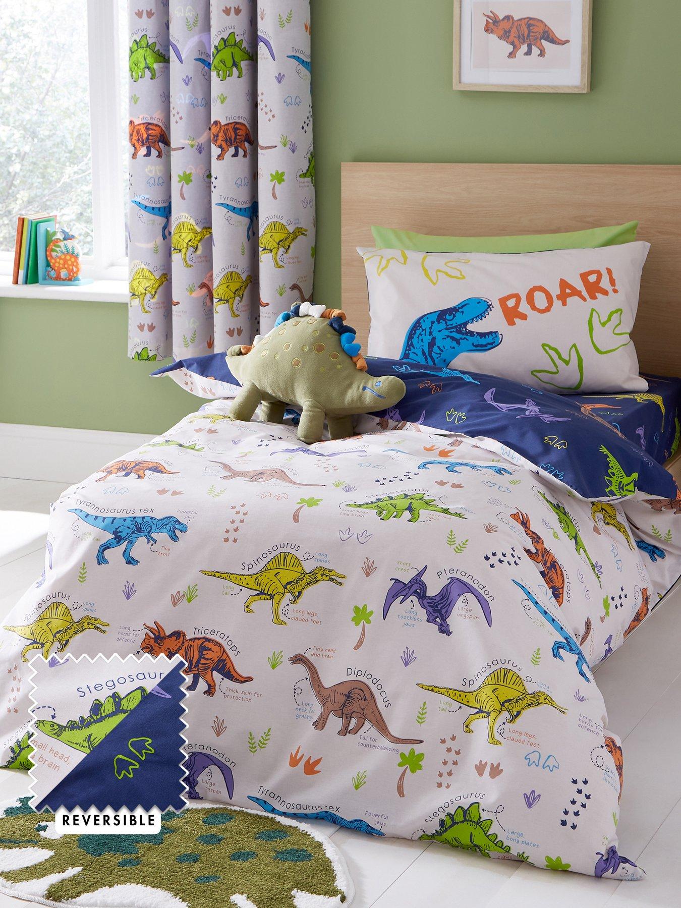 undefined Prehistoric Dinosaurs Natural Duvet Cover Set