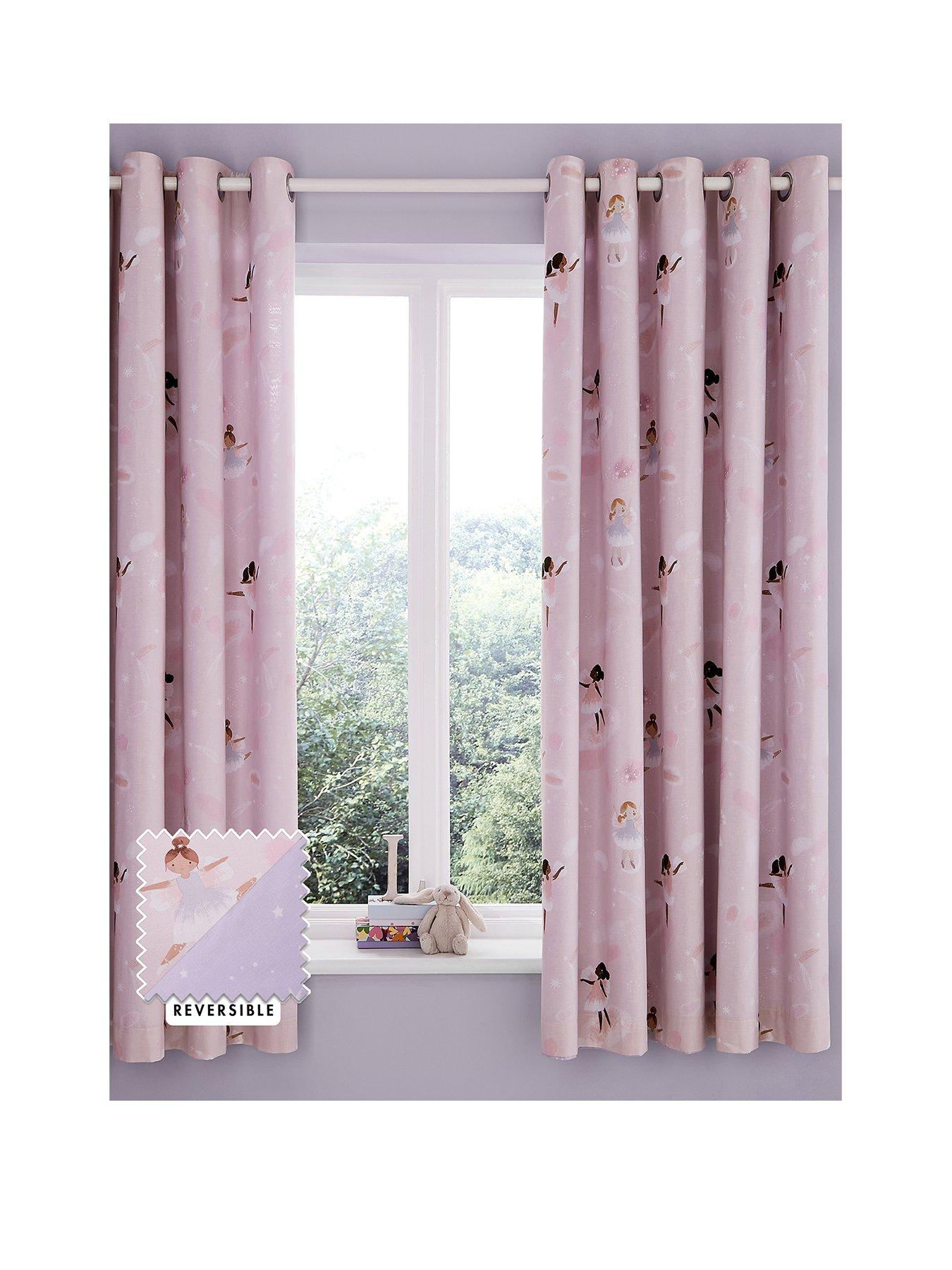 Image 1 of 5 of Catherine Lansfield Dancing Fairies Reversible Eyelet Curtains W168xD183cm(W66xD72inches)
