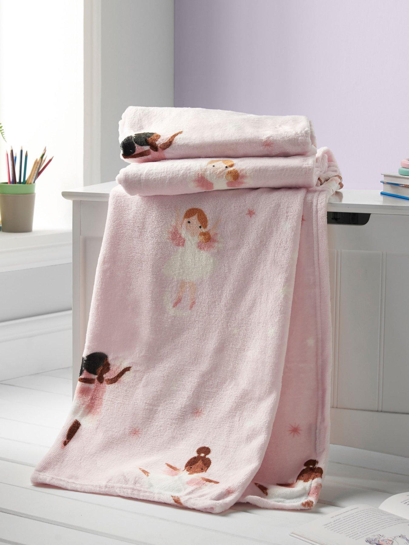 Catherine Lansfield Dancing Fairies Soft Cosy Fleece Throw Pink