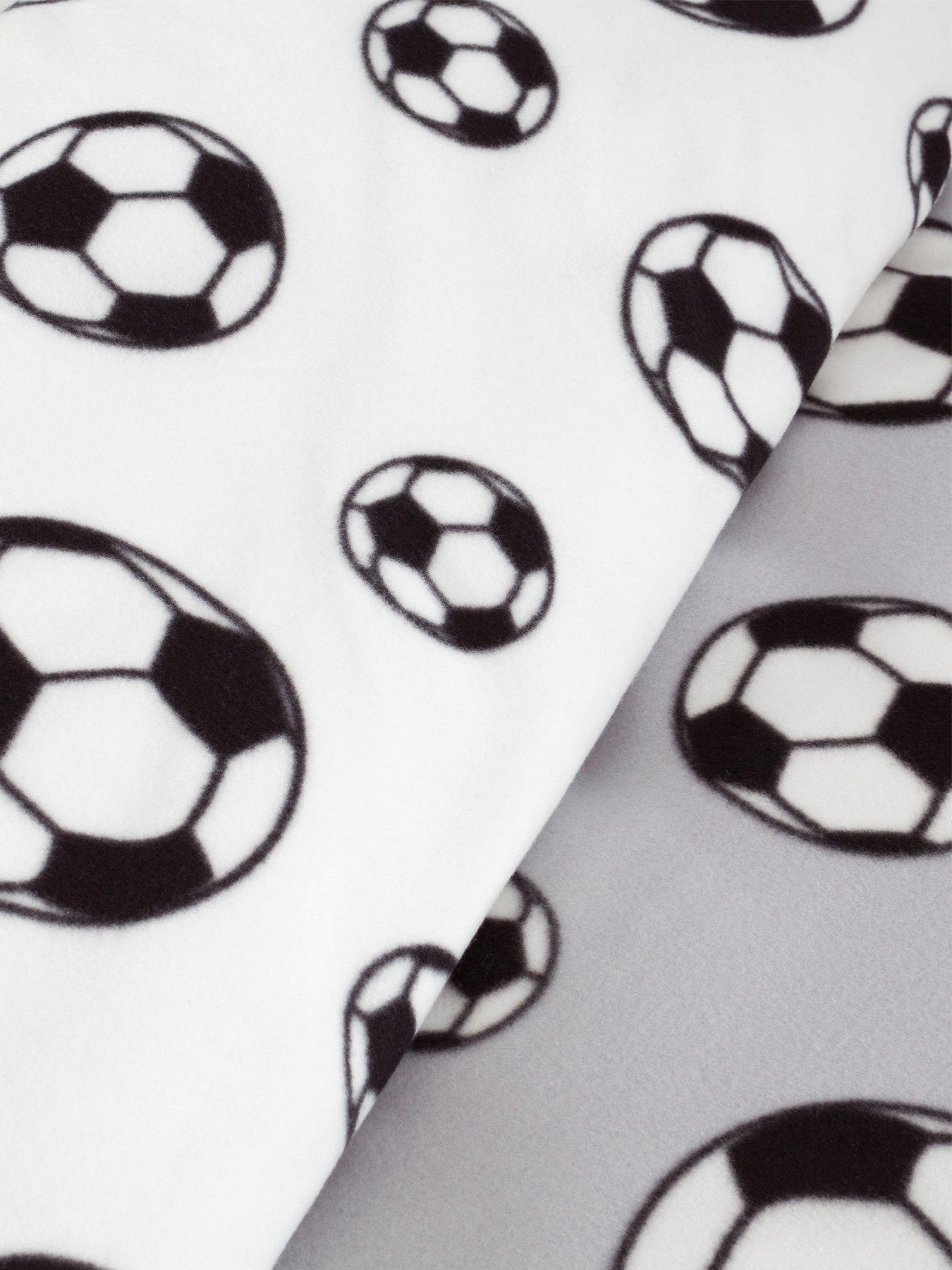  image of catherine-lansfield-football-soft-cosy-fleece-grey-duvet-cover-set