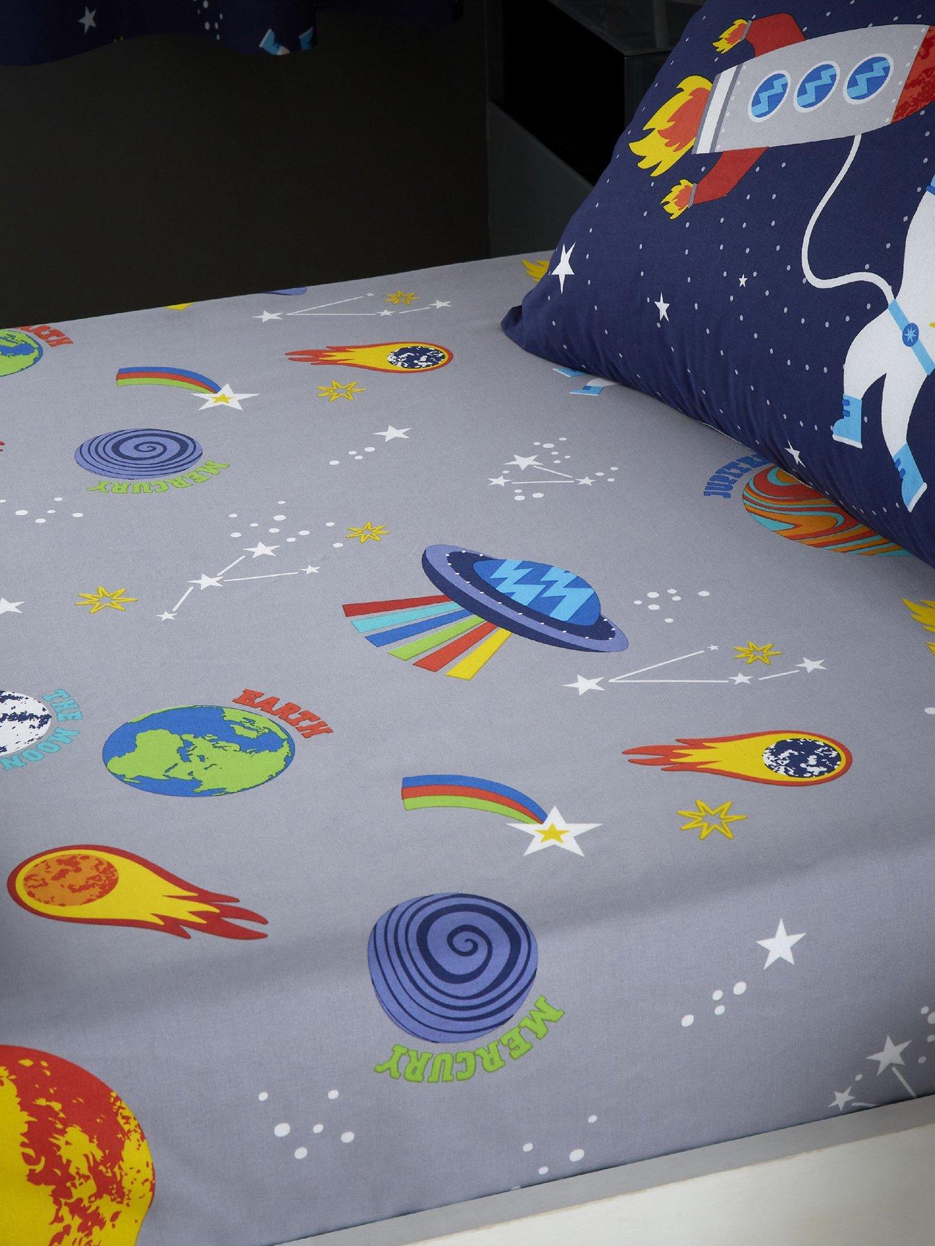 undefined Lost in Space Fitted Sheet - Grey
