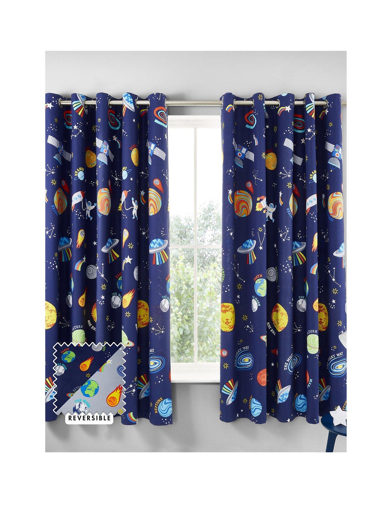  image of catherine-lansfield-lost-in-space-reversible-eyelet-curtains-w168xd183cmw66xd72inches-blue
