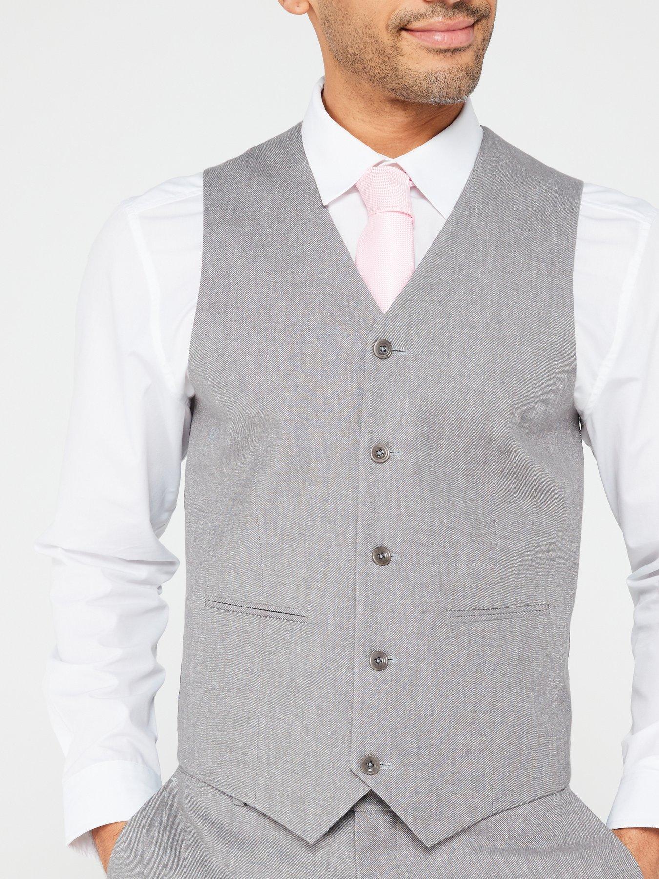  image of very-man-textured-waistcoat-grey