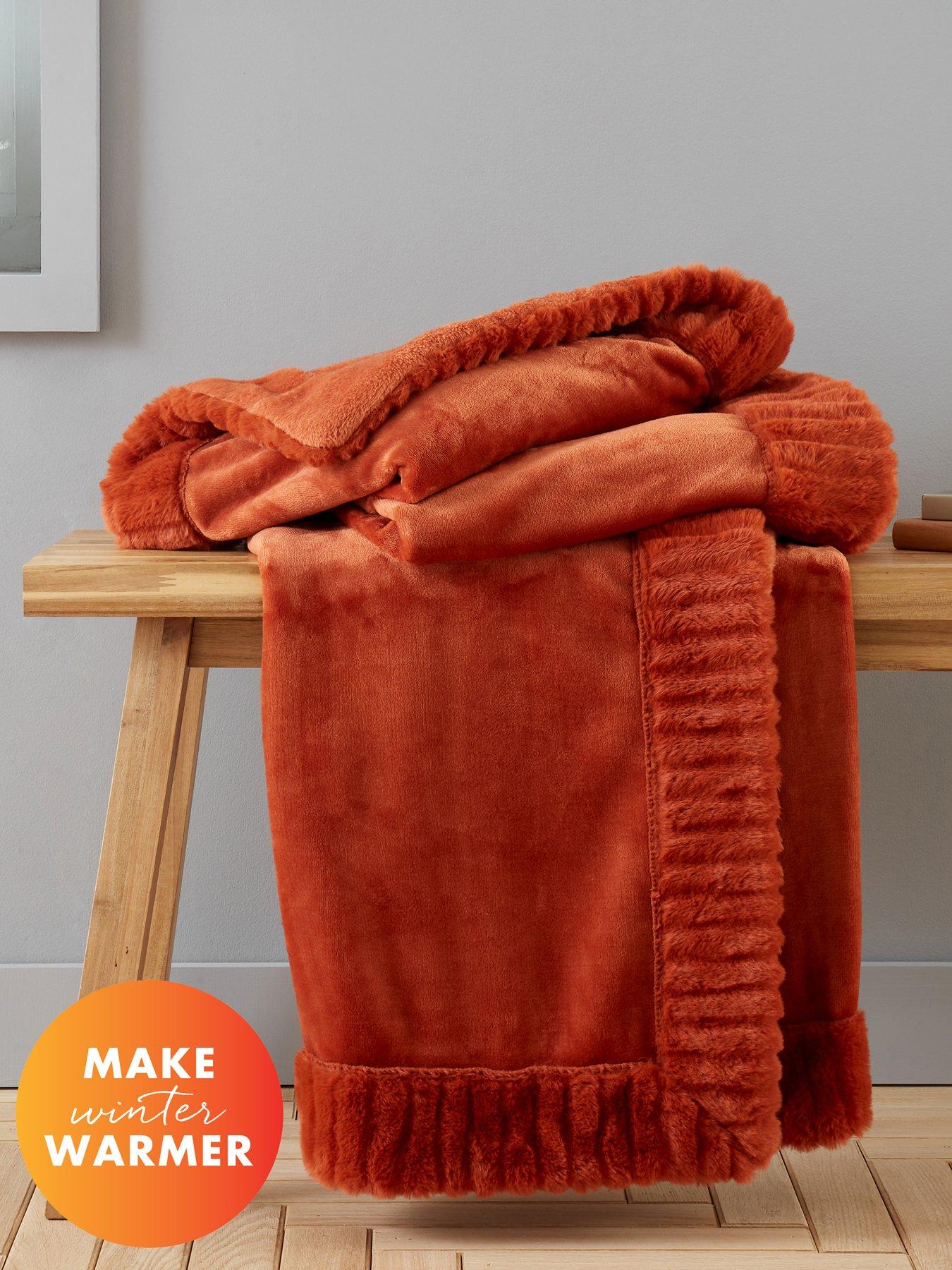 Catherine Lansfield Velvet  &  Faux Fur Throw Range