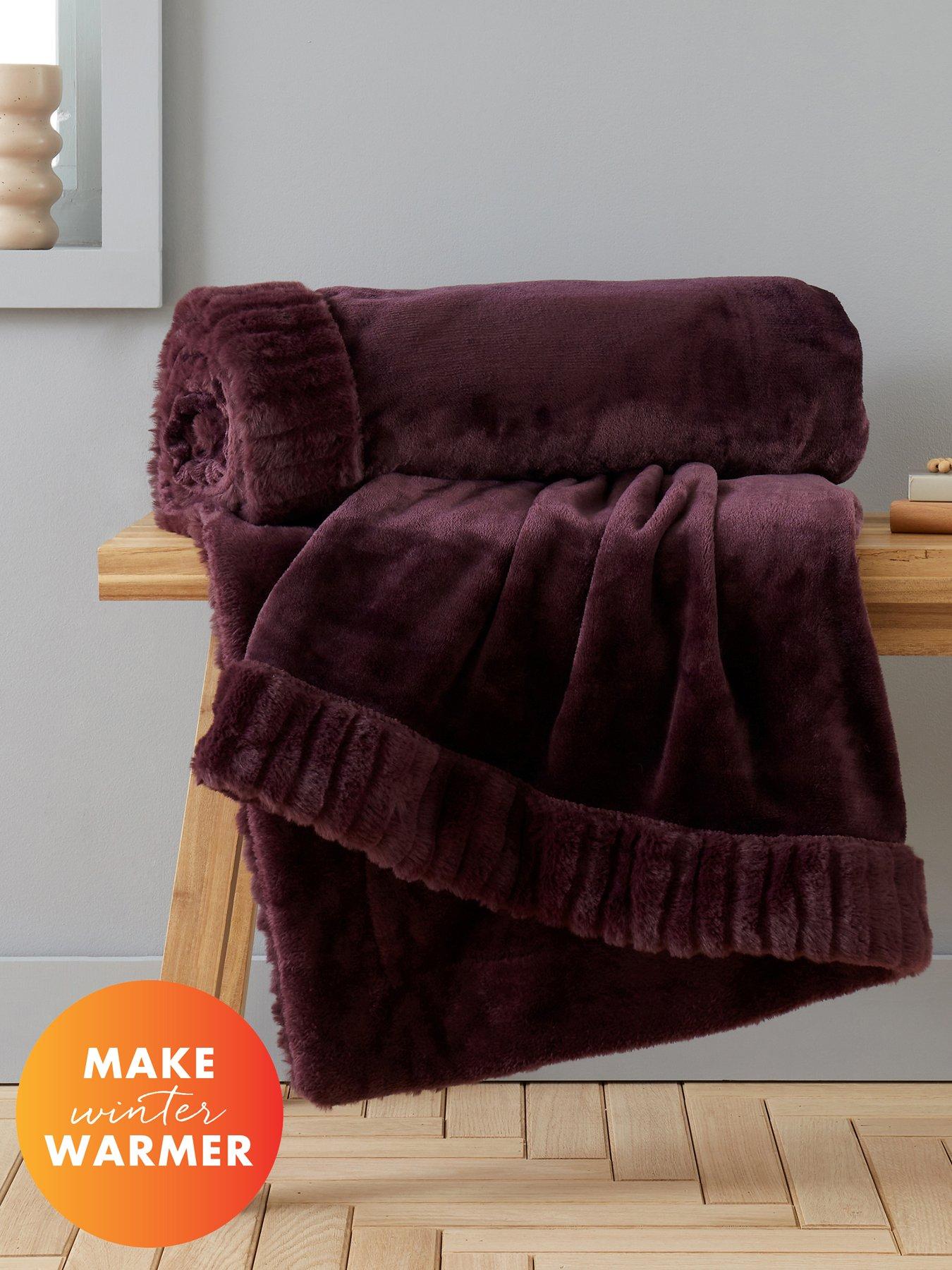 Catherine Lansfield Velvet  &  Faux Fur Throw Range