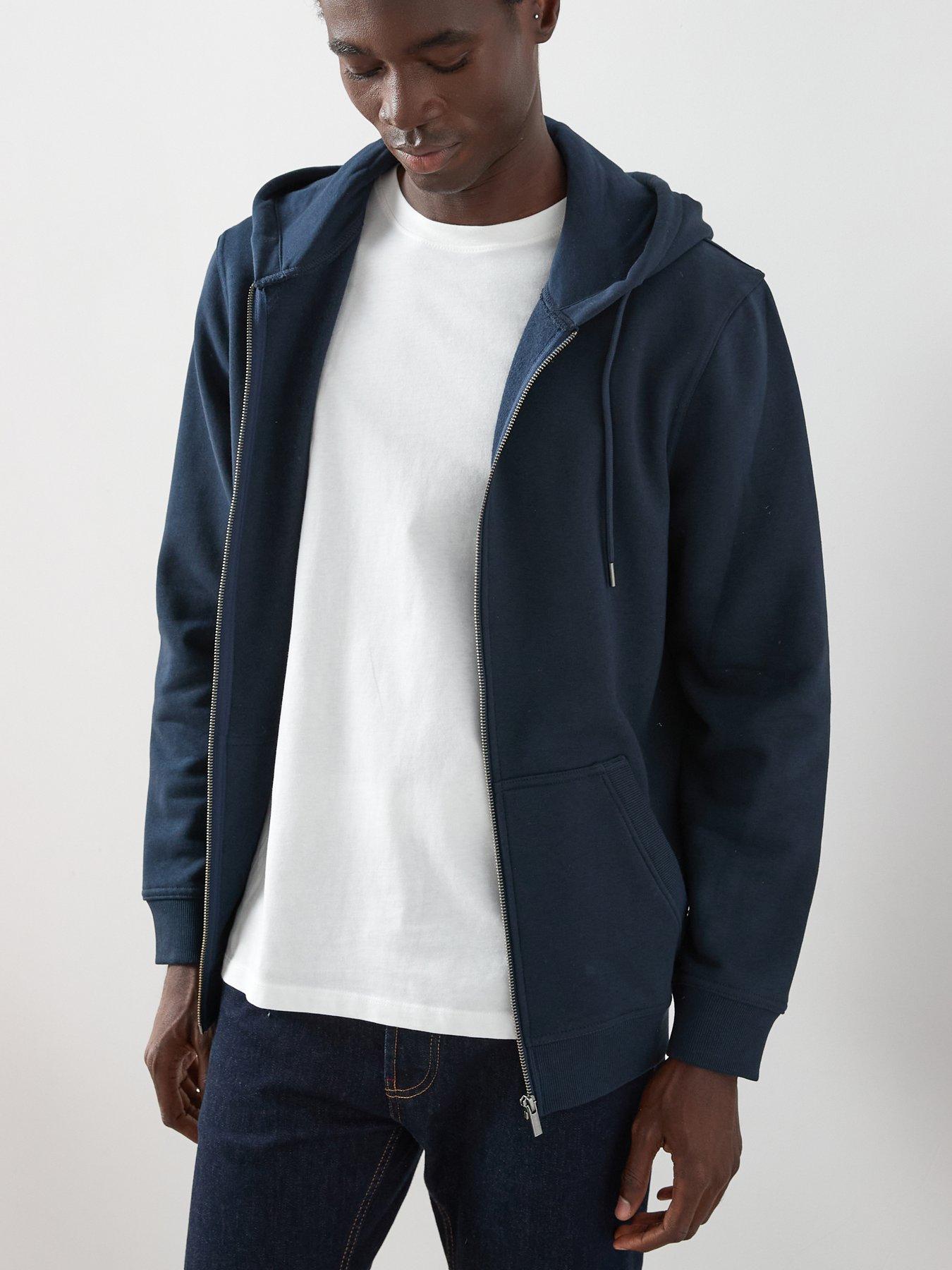 The Very Collection Cotton Blend Essential Zip Through Hoody Navy
