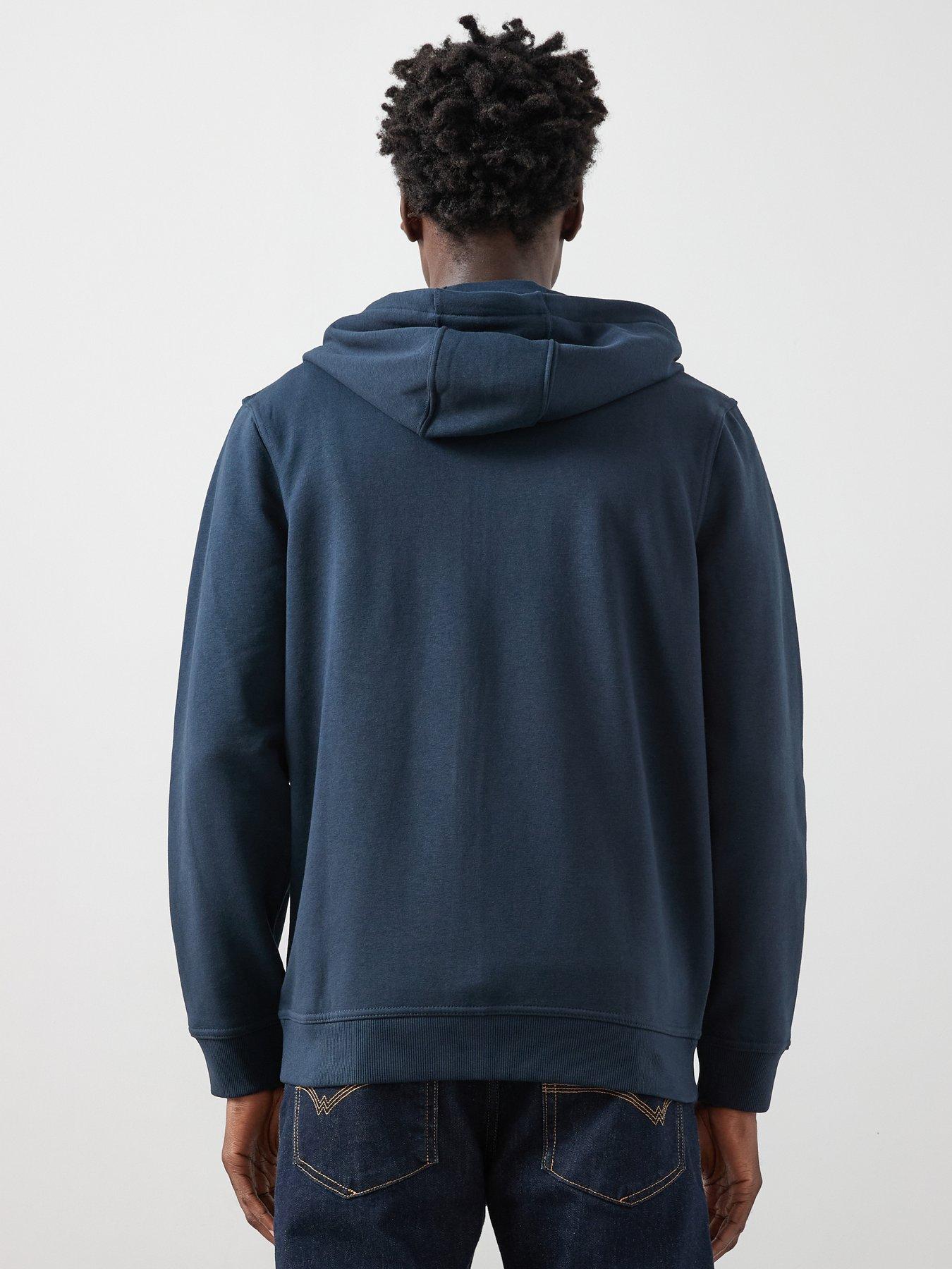 Image 2 of 6 of The Very Collection Mens Zip Through Cotton Blend Hoodie - Navy