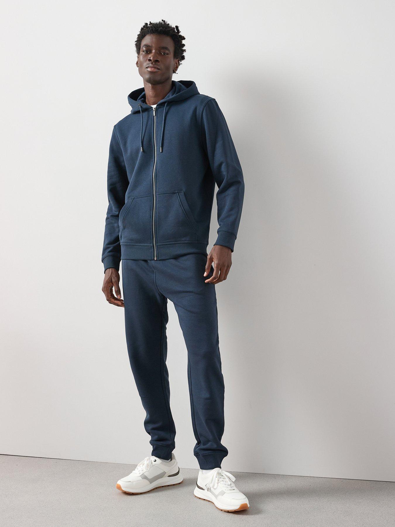 Image 3 of 6 of The Very Collection Mens Zip Through Cotton Blend Hoodie - Navy
