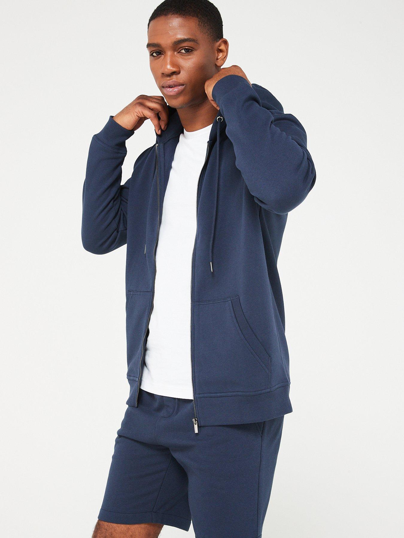  image of very-man-essential-zip-throughnbsphoodie--nbspnavy