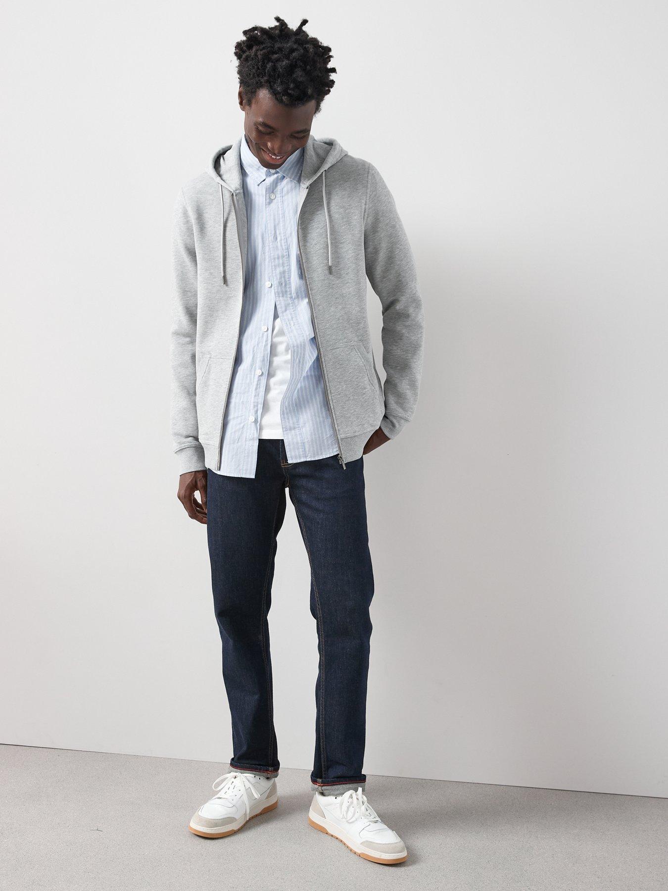 Image 3 of 6 of The Very Collection Cotton Rich Essential Zip Through Hoodie - Grey Marl