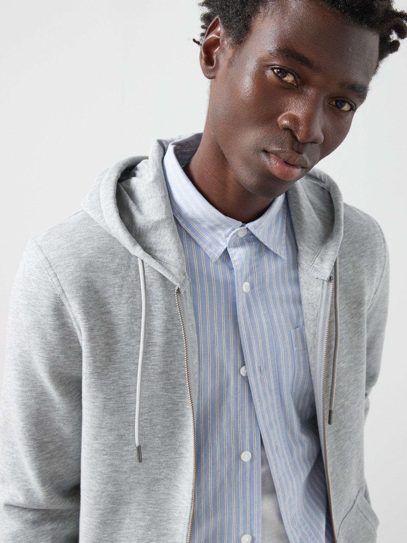 Image 4 of 6 of The Very Collection Cotton Rich Essential Zip Through Hoodie - Grey Marl