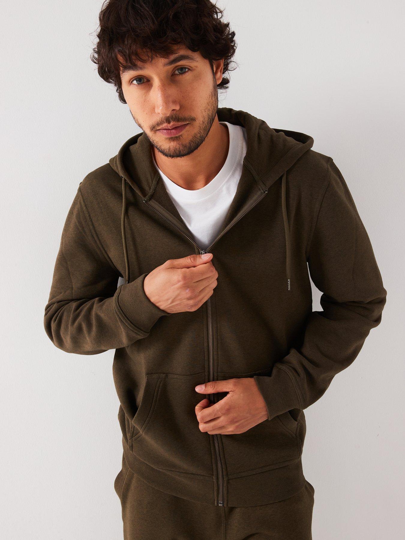 very-man-essential-zip-through-hoodienbsp--khaki