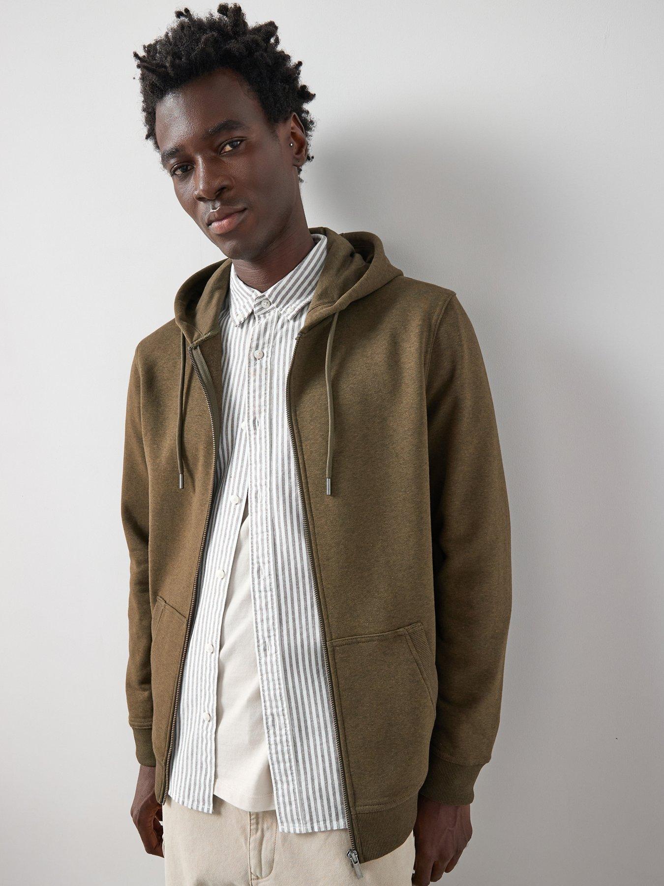The Very Collection Cotton Blend Essential Zip Through Hoodie - Khaki