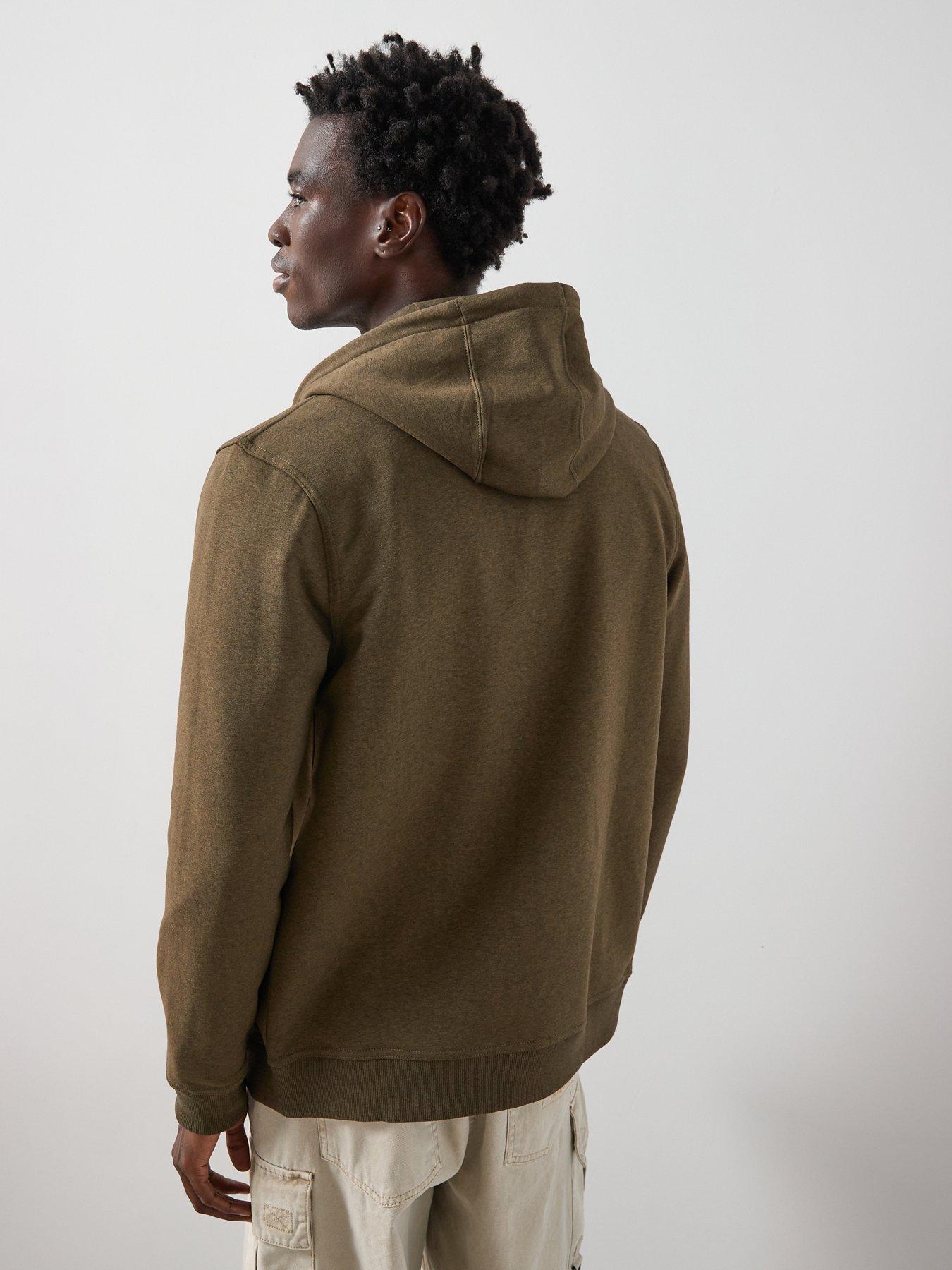 Image 2 of 6 of The Very Collection Mens Zip Through Cotton Blend Hoodie - Khaki
