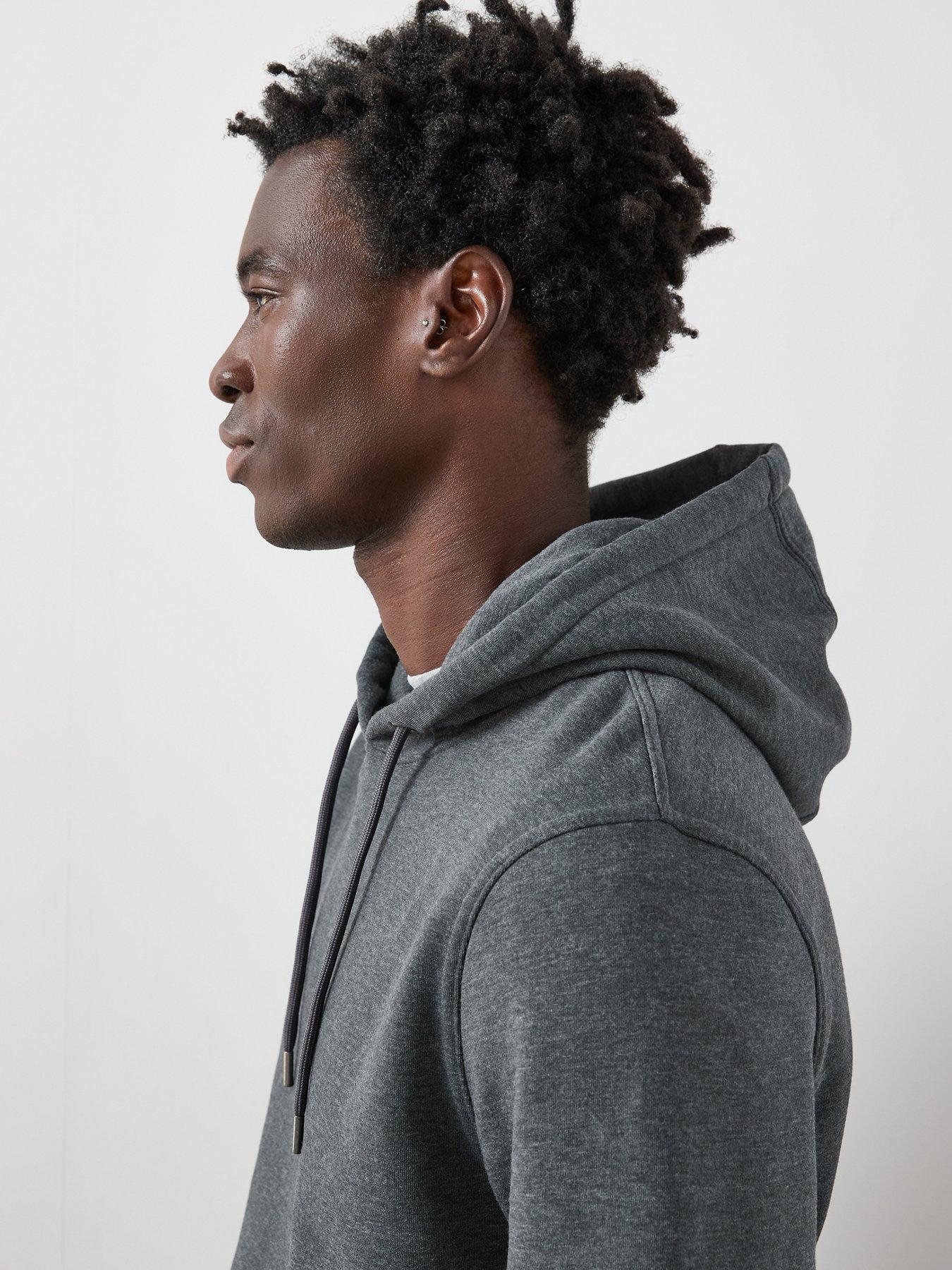 Image 4 of 6 of The Very Collection Mens Cotton Blend Overhead Hoodie - Charcoal