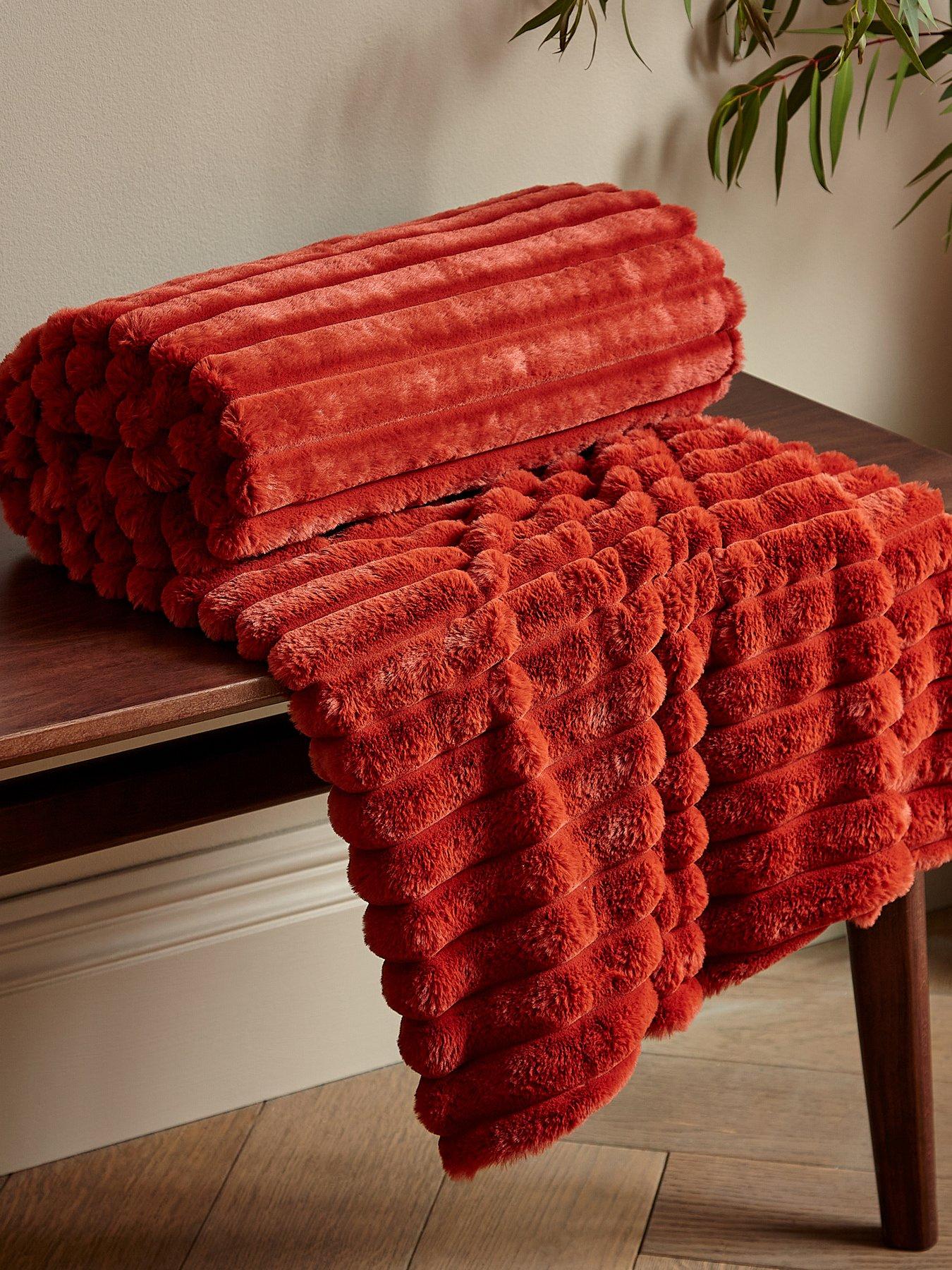 undefined Cosy Ribbed Throw - Natural