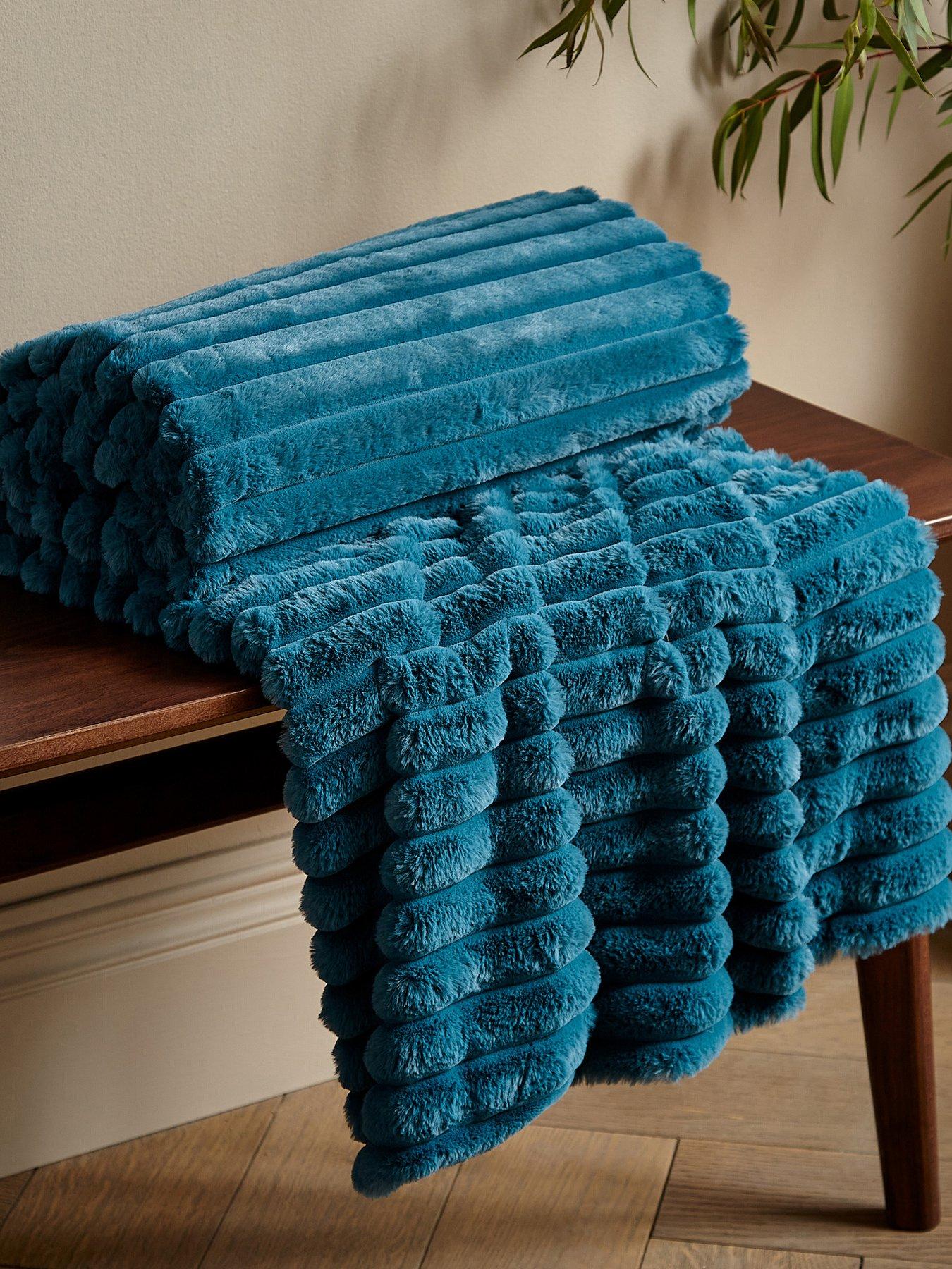 undefined Cosy Ribbed Throw - Natural