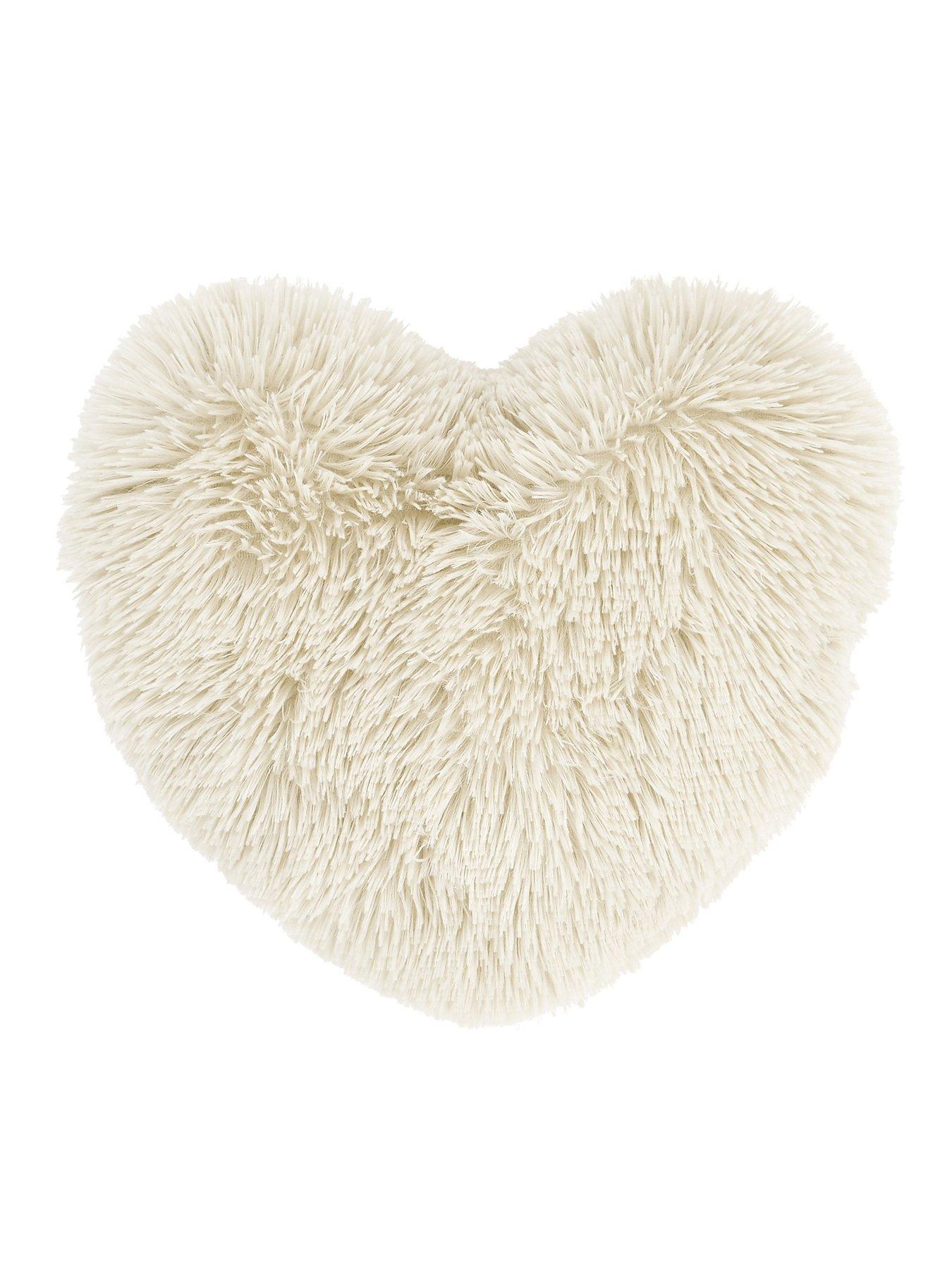  image of catherine-lansfield-cuddly-heart-3d-cushion-cream