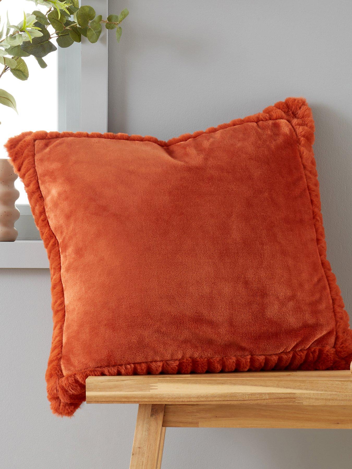 Catherine Lansfield Velvet  &  Faux Fur Cushion