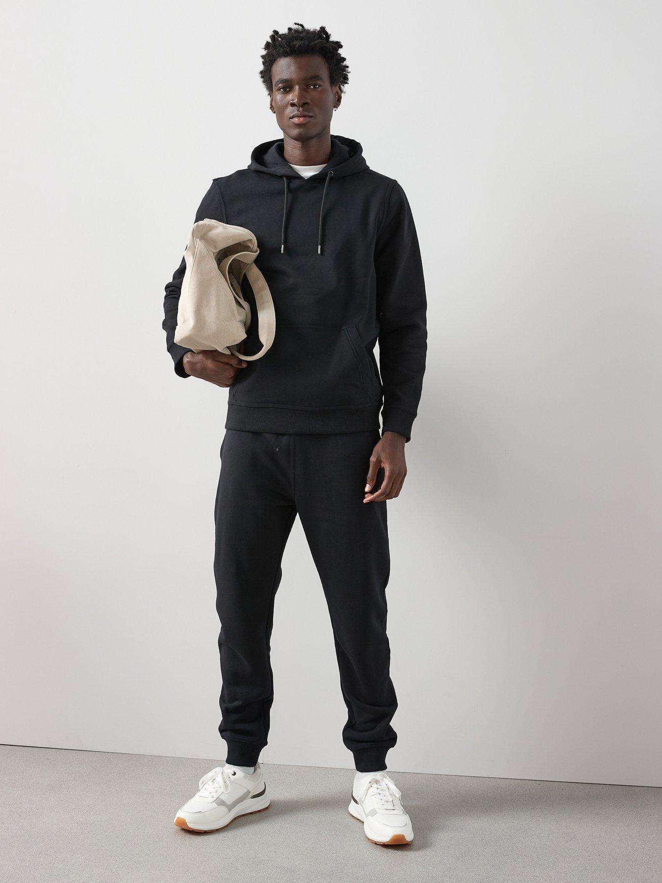 The Very Collection Cotton Blend Overhead Hood Tracksuit - Black