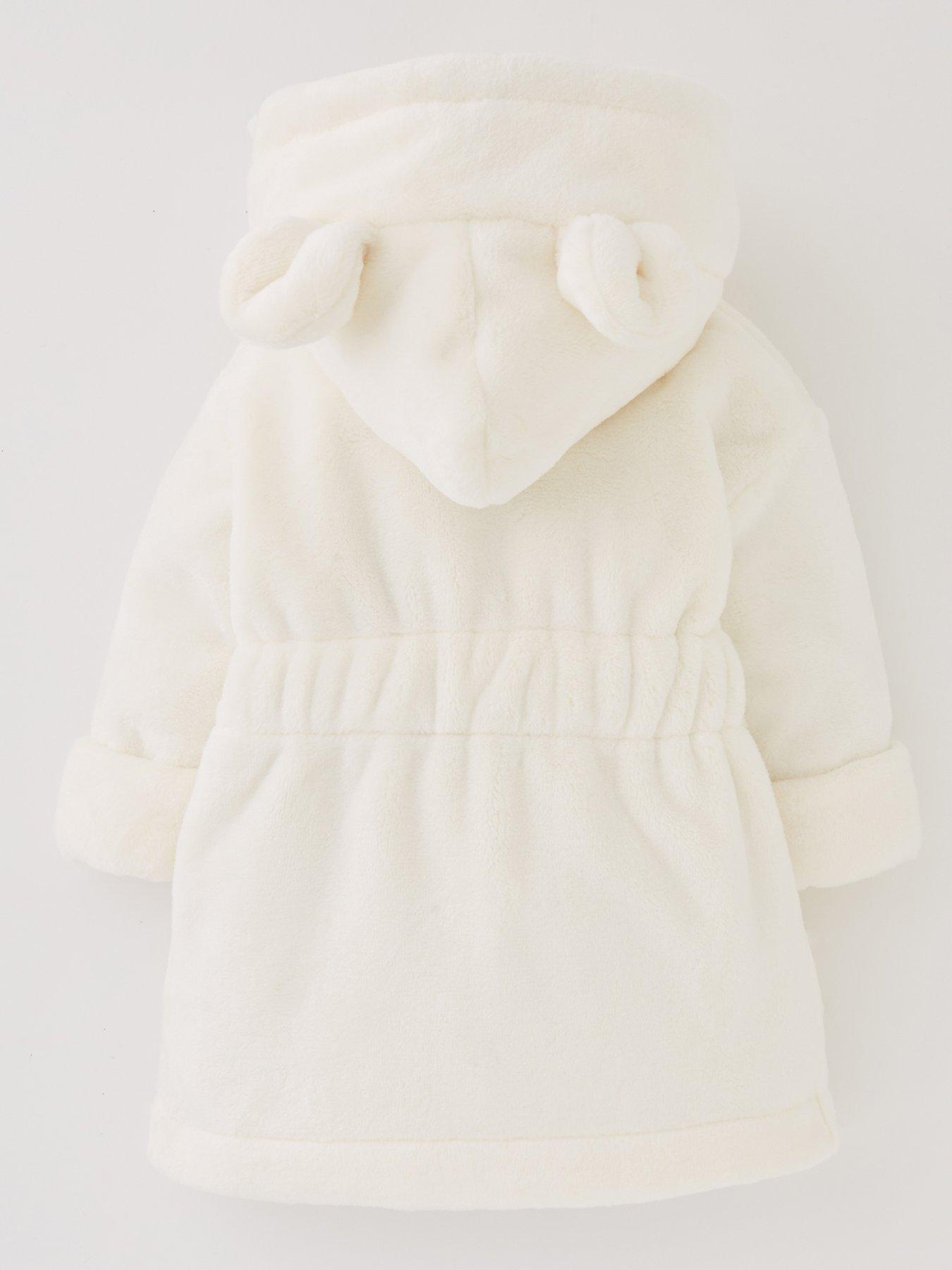  image of mini-v-by-very-unisex-l-lux-fleece-robe-with-ears-cream