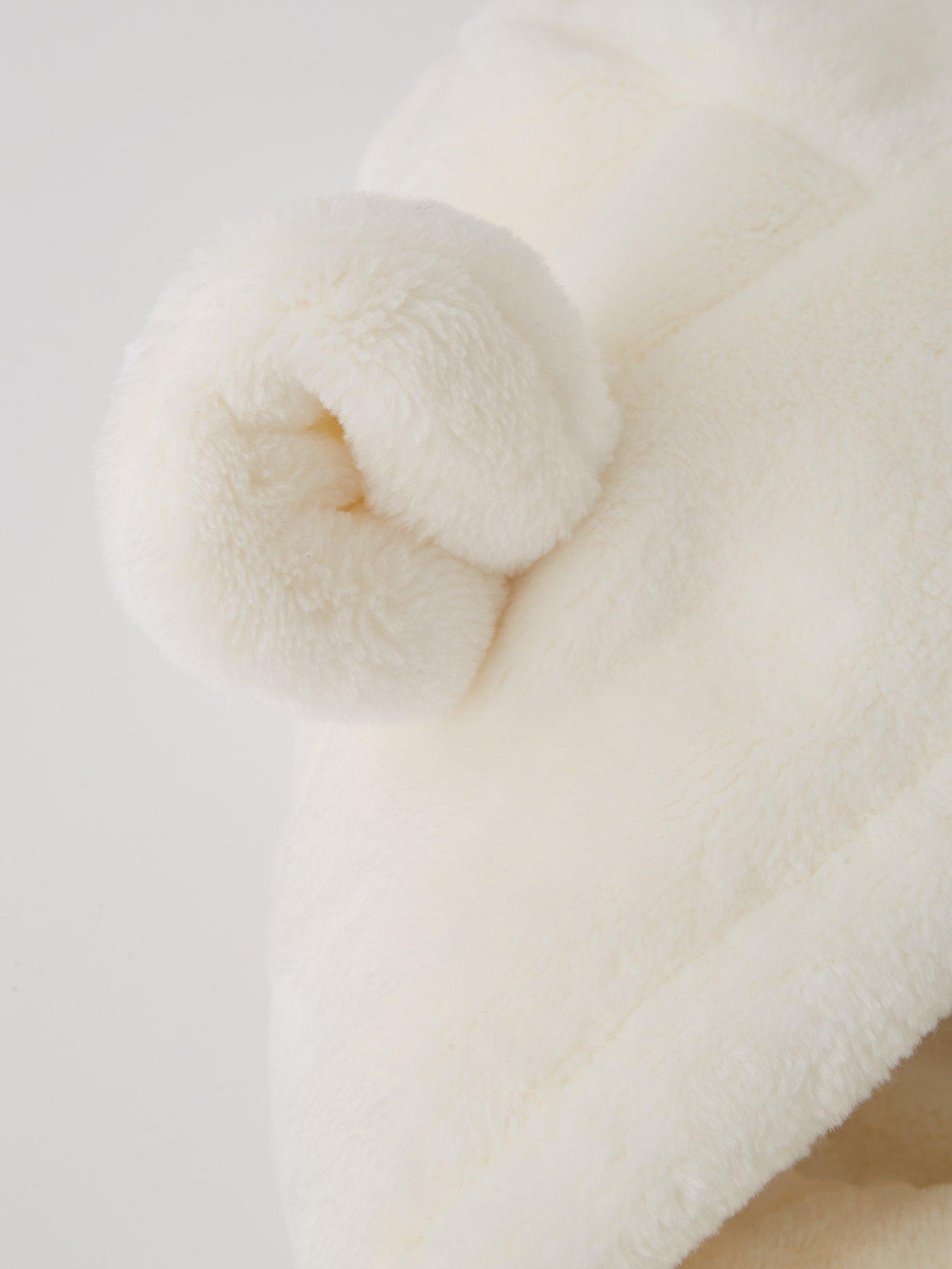  image of mini-v-by-very-unisex-l-lux-fleece-robe-with-ears-cream