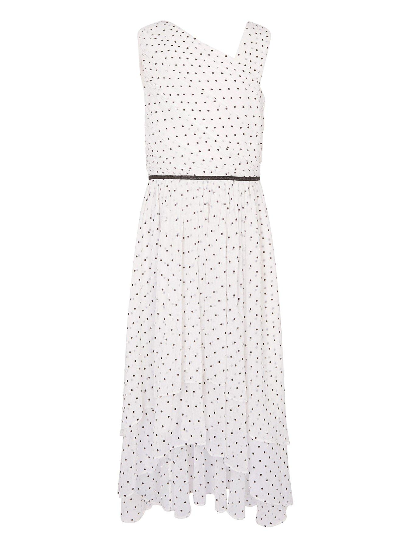 Monsoon Girls Abigail Polka Dot Prom Dress - Ivory | littlewoods.com