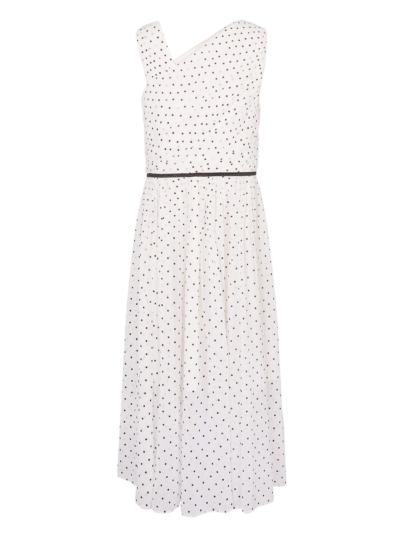 Monsoon Girls Abigail Polka Dot Prom Dress - Ivory | littlewoods.com