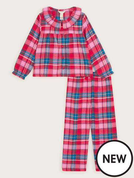 monsoon-girls-check-flannel-pyjamas-red
